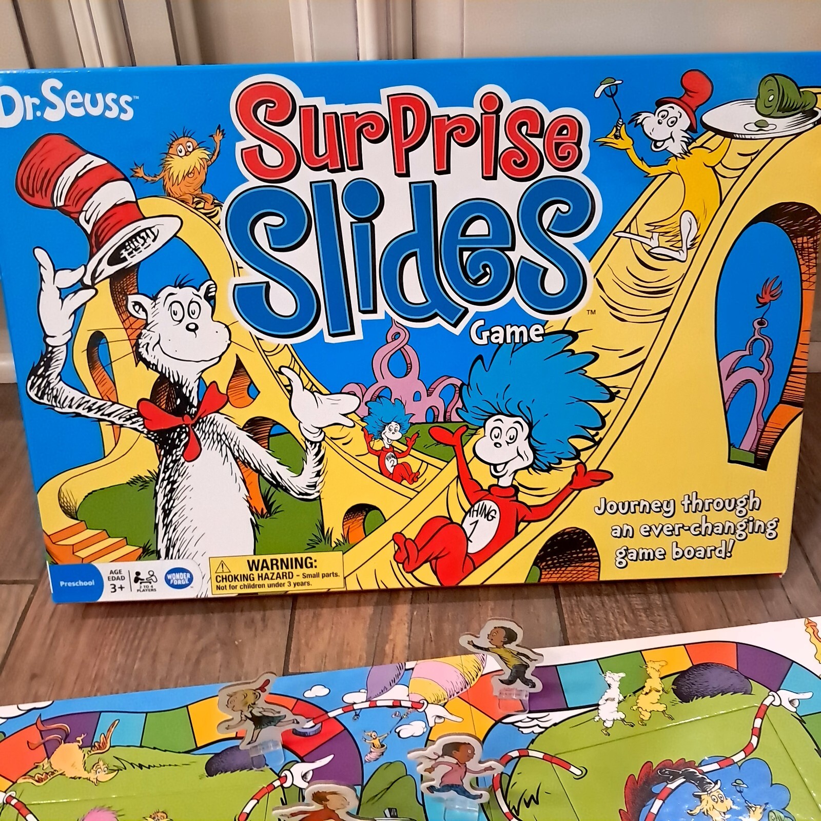 Dr. Seuss Surprise Slides Board Game Preschool kids Cat in the Hat Wonder Forge