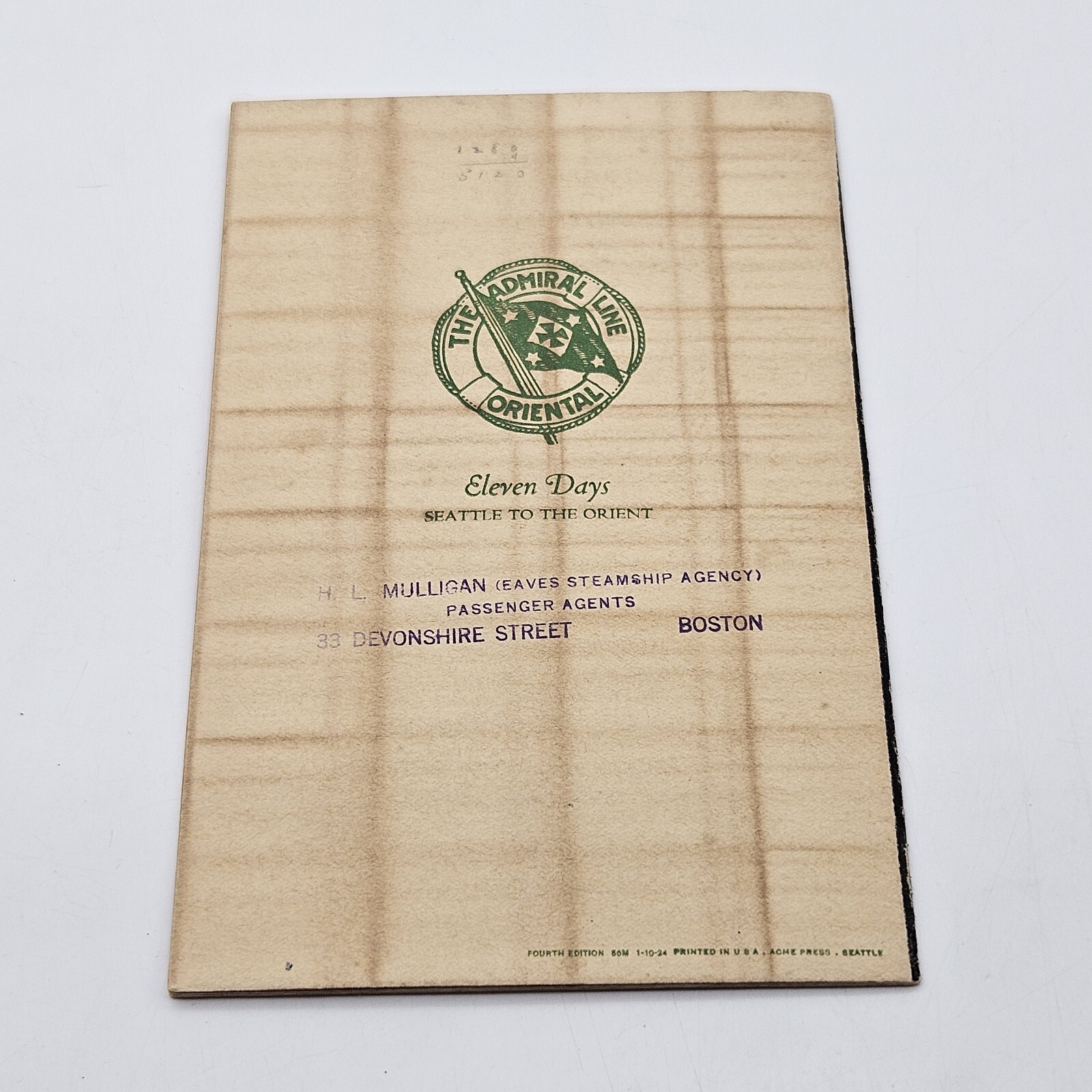 1923 Admiral Oriental Line Ma – Chiong /Mah Jong Rule Book Boston Seatle Orient