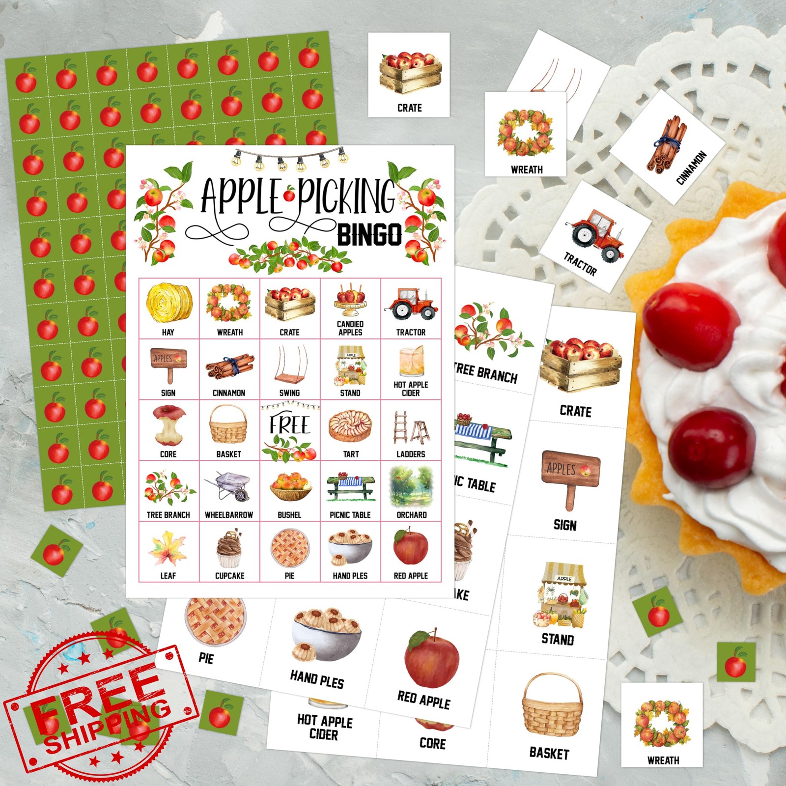 HMJKL Fall Bingo Cards 24 Player Fall Harvest 02
