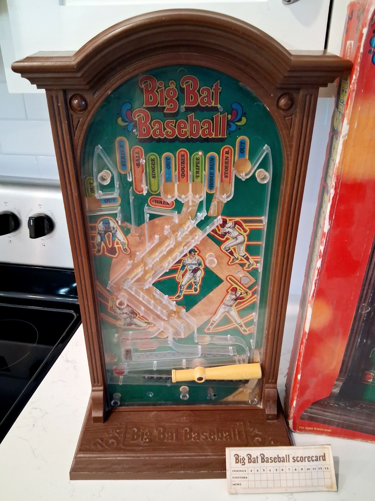 Vintage 1975 Mattel Big Bat Baseball Game Arcade/Pinball Style Complete Working*