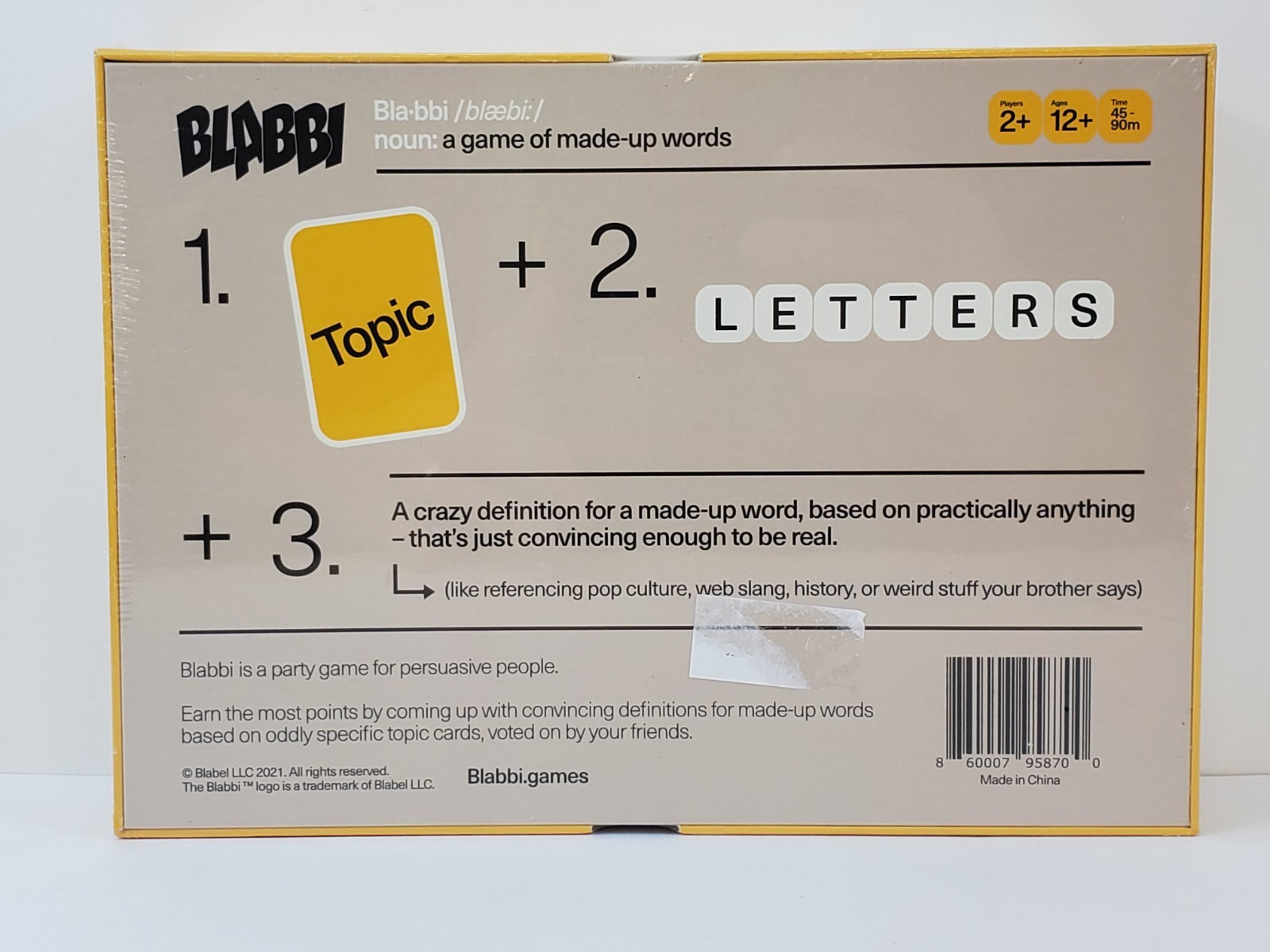 Blabbi The Game of Made Up Words A Party Board Game For Persuasive People Sealed