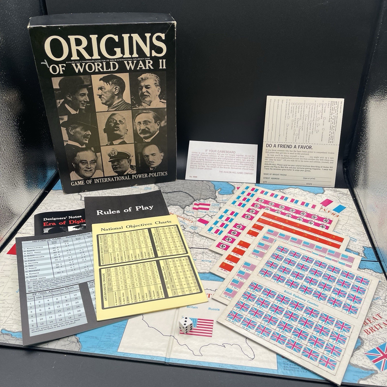 Origins of World War II 2 – 1971 Board Game (Unpunched)