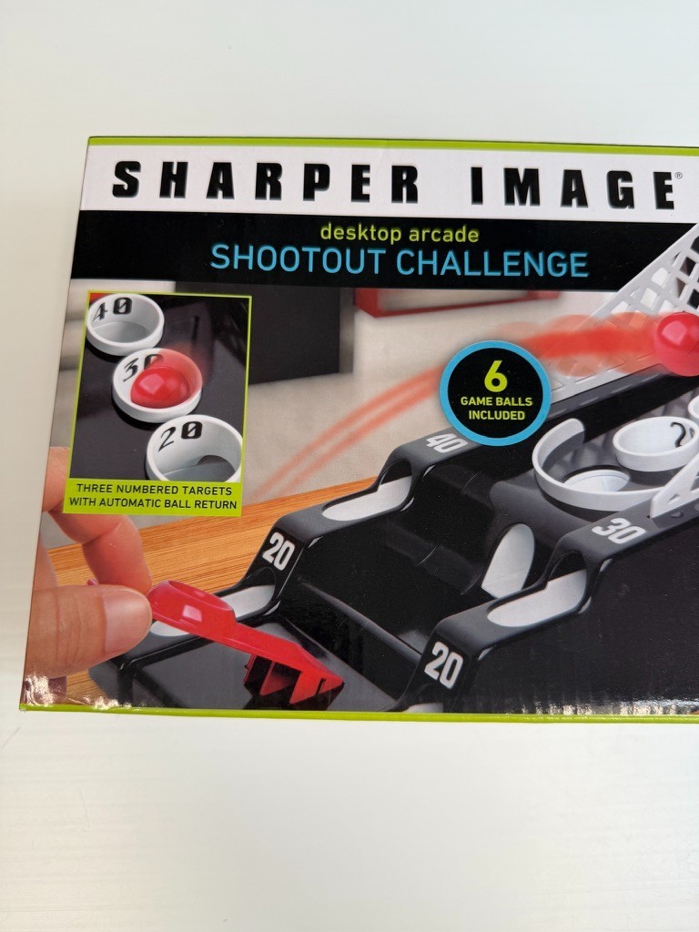 Sharper Image Desktop Arcade Shootout Challenge Game Play Collect Work Party Ni