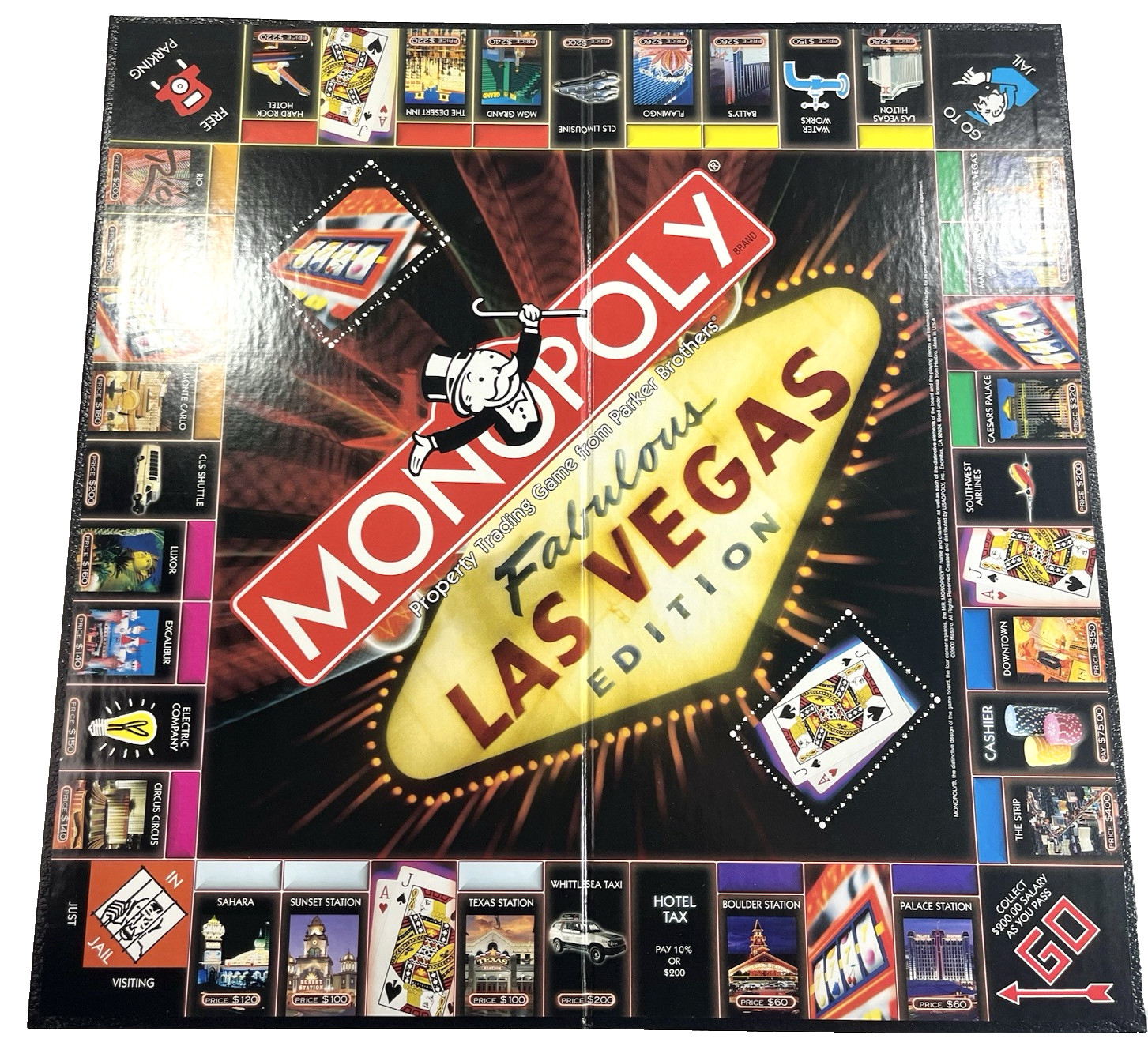 Monopoly Las Vegas Edition Parker Brothers Vintage 2000 Board Game Complete