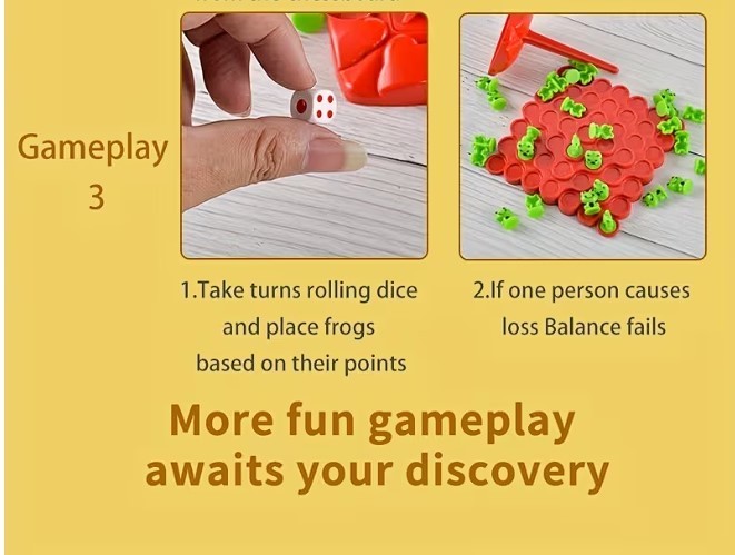 Fun Balance Board Game Frogs. Family Fun, Stocking Stuffer! Random color choice