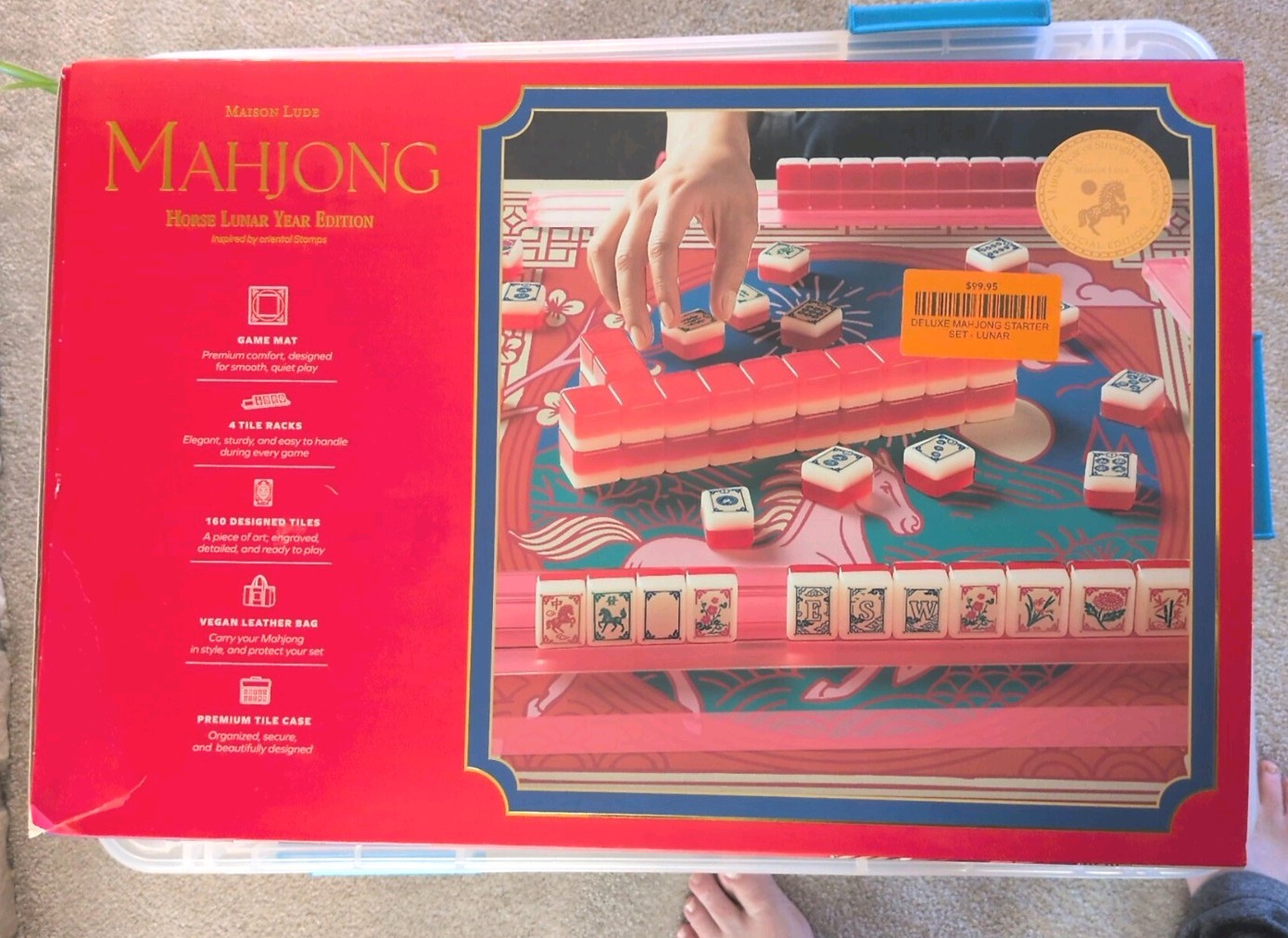 NEW Maison Lude Deluxe Acrylic HORSE LUNAR YEAR EDITION Mahjong Starter Set