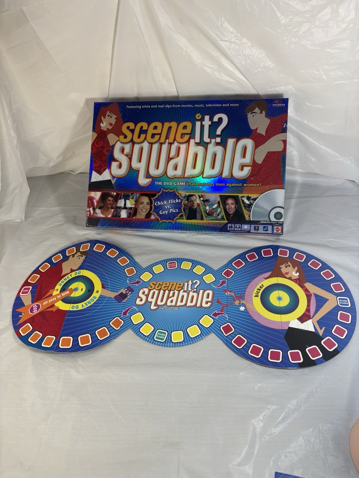 Scene It Squabble DVD Board Game Movie Trivia Mattel 2006 Complete