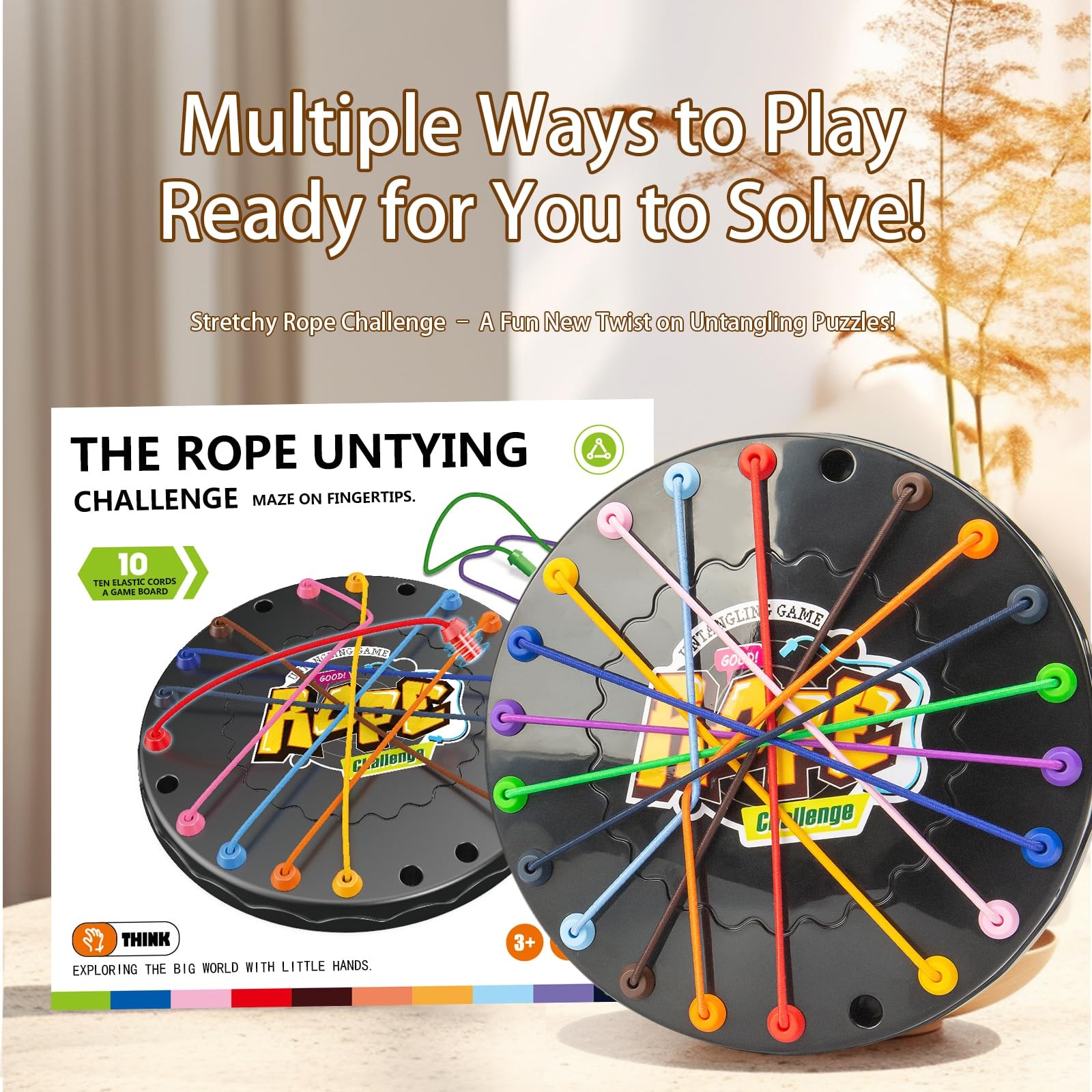 Rope Untangling Puzzle Game Travel Size Brain Teaser Family Party Game