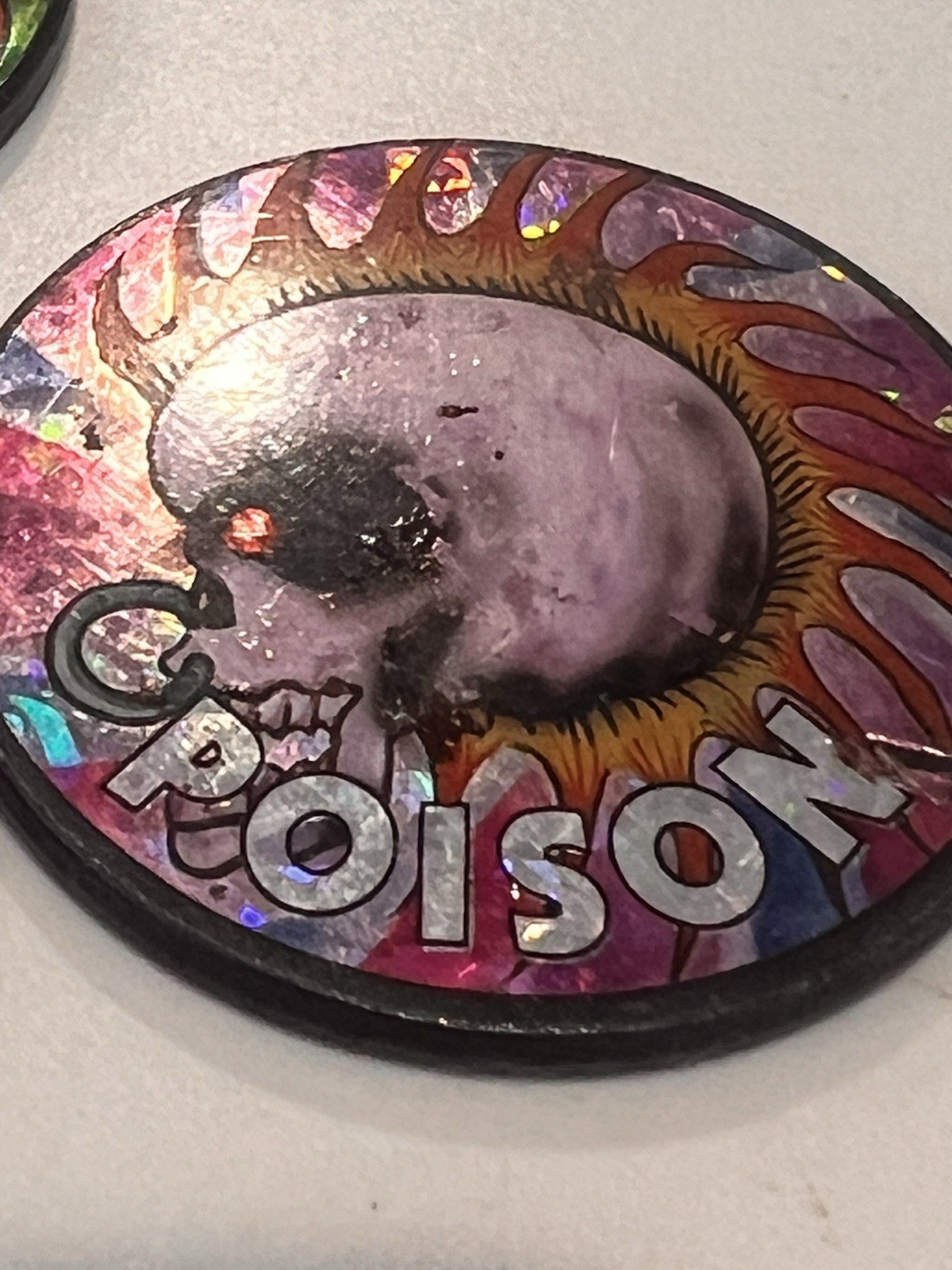 Vtg POGS HEAVY METAL POISON POG SLAMMERS SET OF 3 Skull Metal Lot 90s