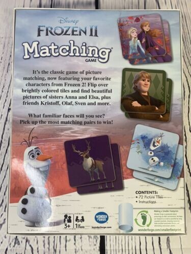 DISNEY FROZEN II Memory Match Game 72 Cards Kids ELSA ANNA OLAF Educational