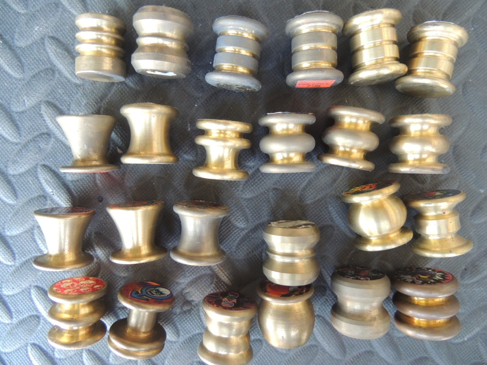 POGS HEAVY BRASS SLAMMER LOT OF 24 VINTAGE 90’S C-PICS POSION 8-BALL SKULLS ETC