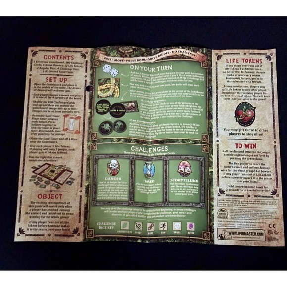 Jumanji Deluxe Electronic Board Game Spin Master Lights Sounds Adventure Game