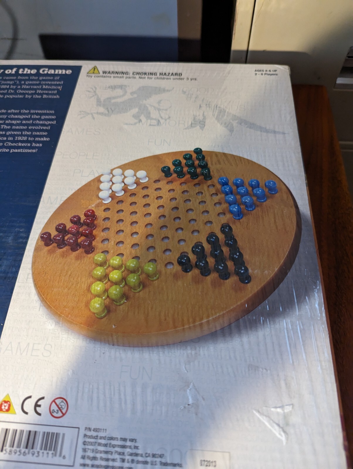 WE Games Solid Wood Chinese Checkers with Wooden Pegs – 11.5 inch Diameter