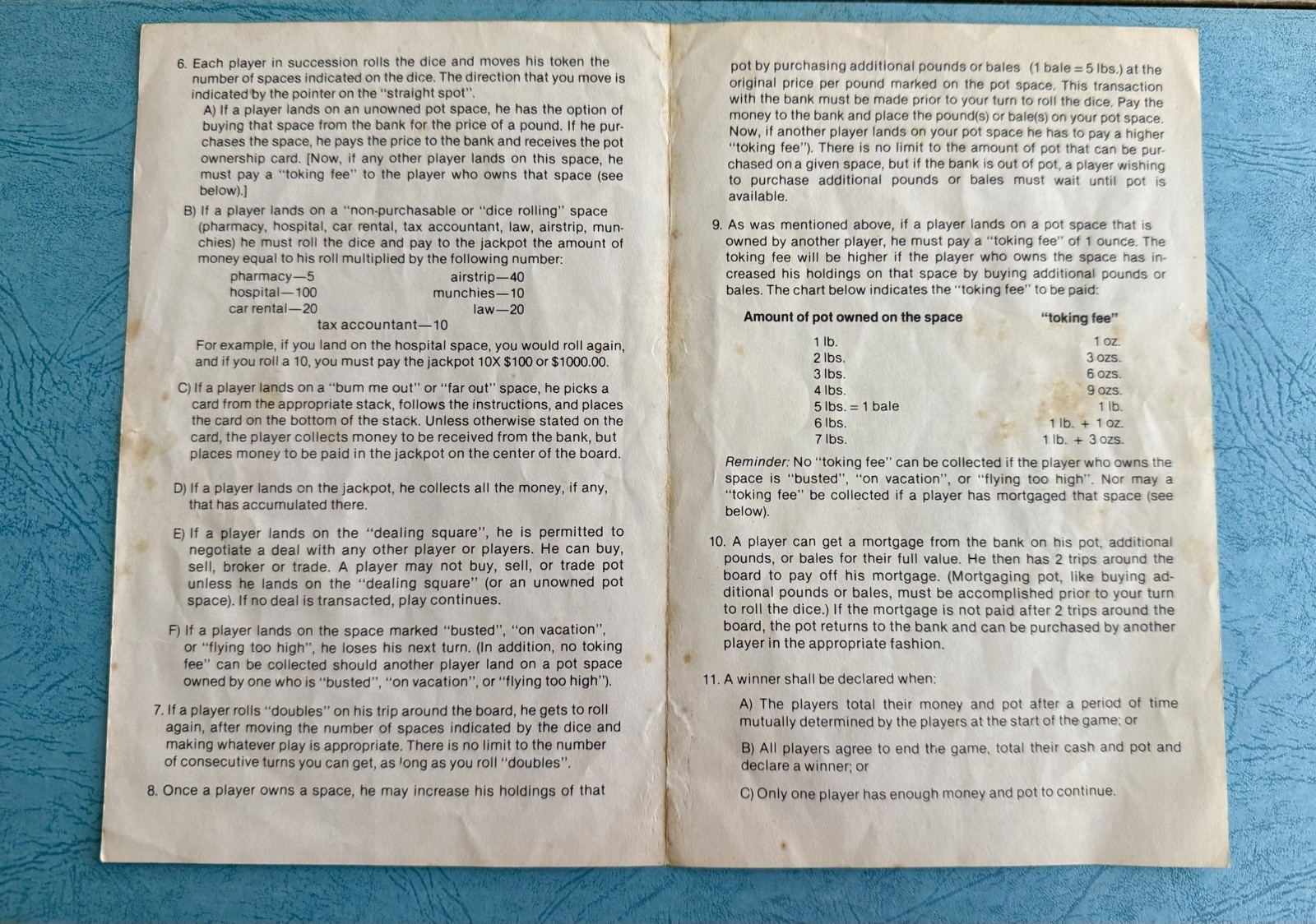 Vintage 1979 Board Game “Pot Luck” Build Wealth And Advancing In Marijuana Land