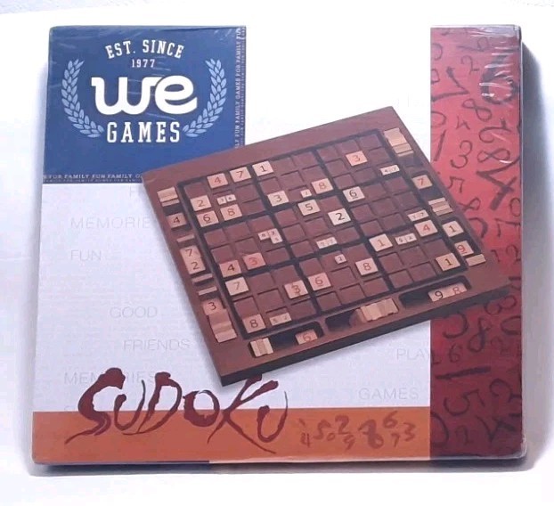 WE Games Wooden Sudoku Board Game New Sealed