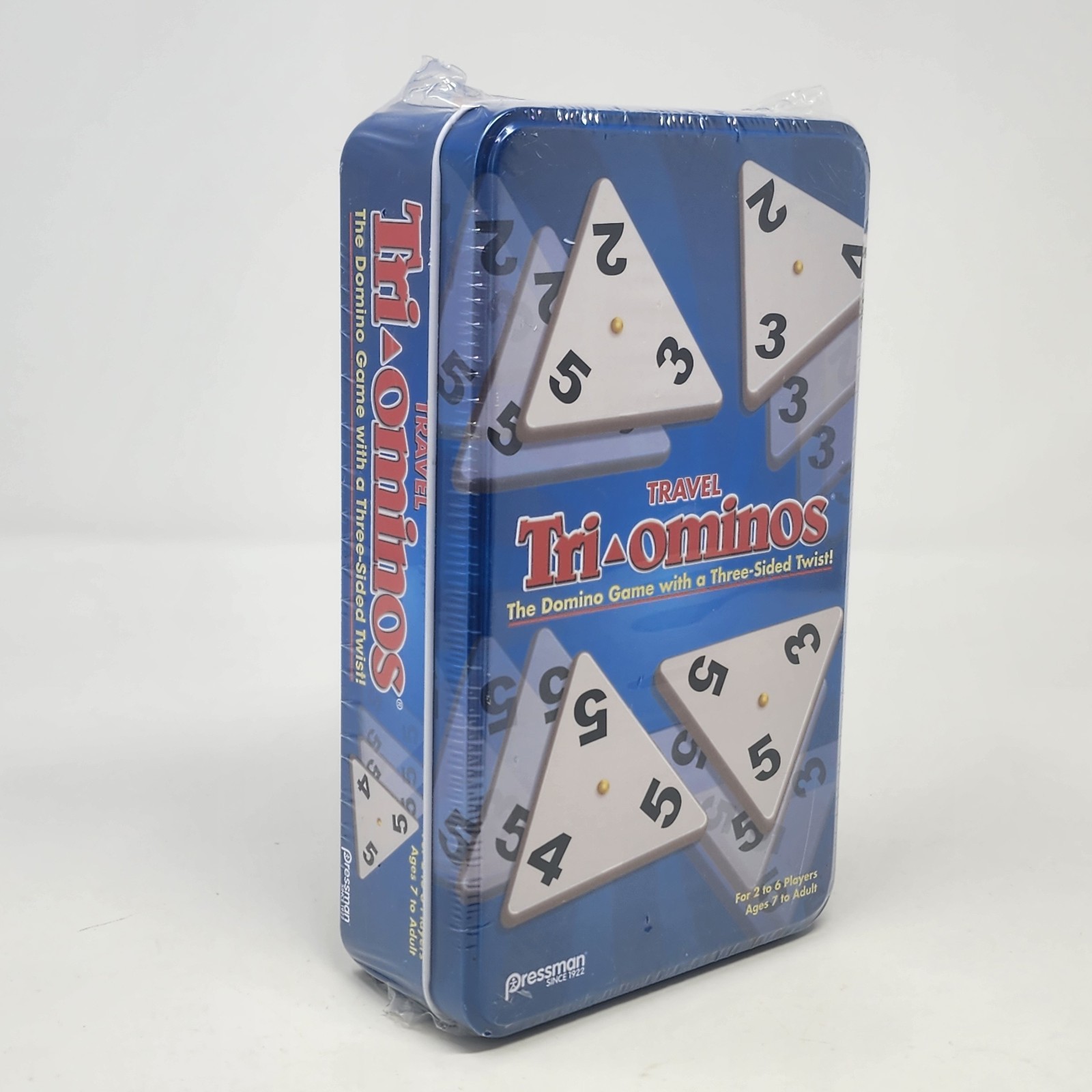 Pressman Travel Tri-Ominos Tin Game Factory Sealed 2017 Triangle Domino Game NEW