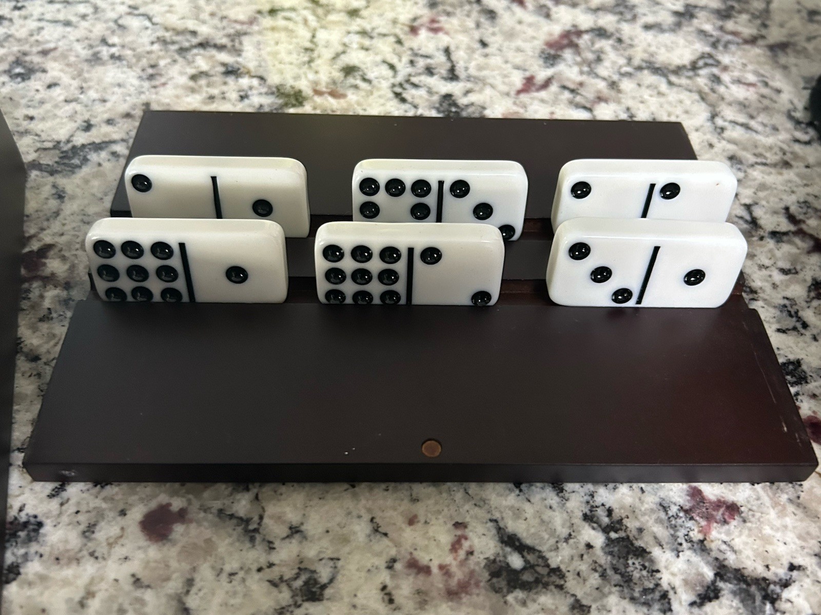 Excalibur Mexican Train Dominoes in Solid Mahogany Wood Box