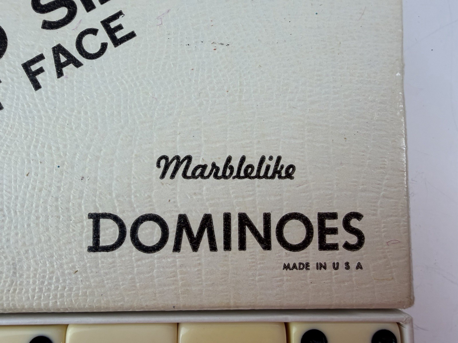 VTG Puremco Marblelike Dominoes #1632 Jumbo Size Giant Face Super Thick USA Made