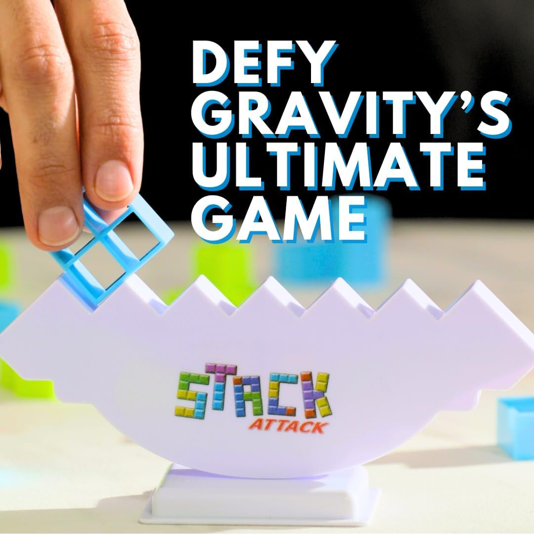 Stack Attack Tower Game, Fun Balance Games for Kids & Adults, Family Game Night