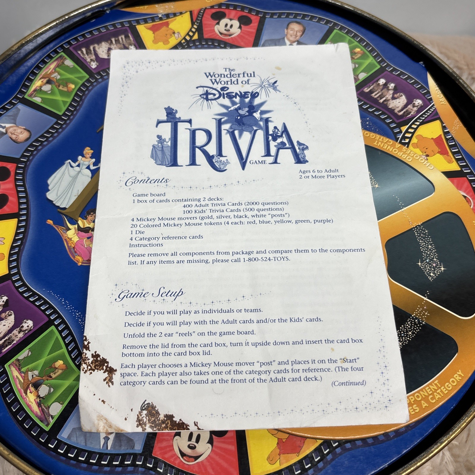 Disney Trivia Board Game The Wonderful World of 1997 Metal Tin w/Add on Pack