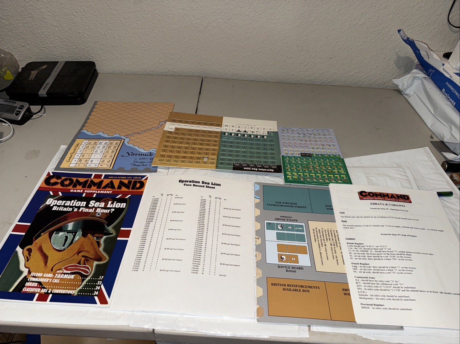 Command Magazine Issue 45: Game Supplement: Operation Sea Lion/Yarmuk: Unpunched