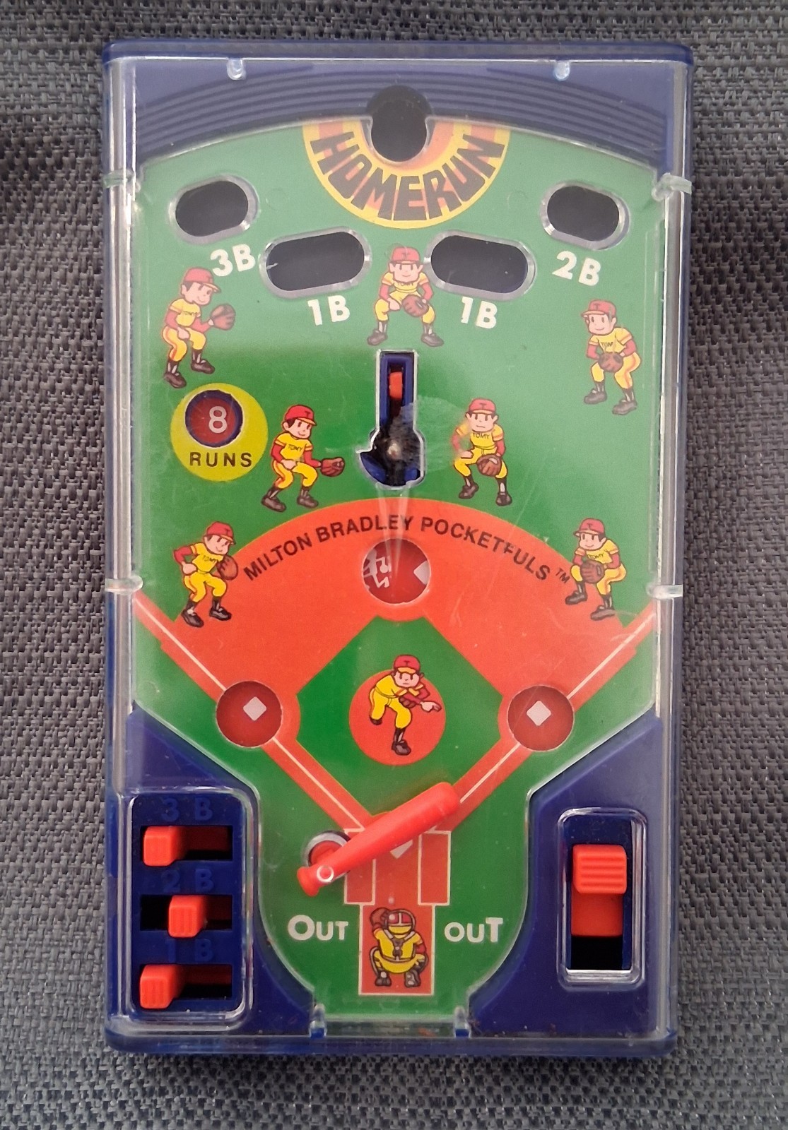 Milton Bradley pocketfuls baseball Home Run 1987 pocket game vintage toy
