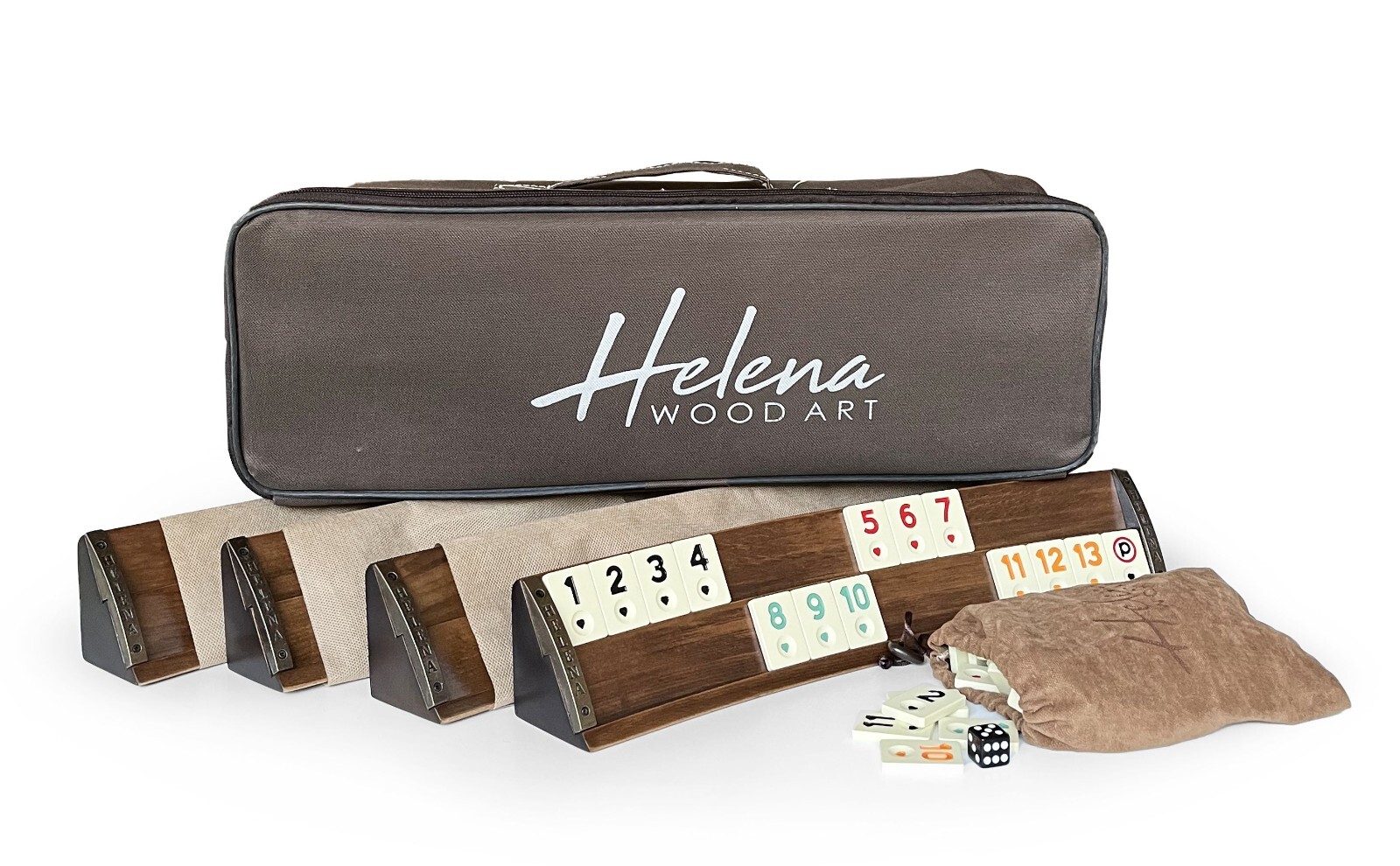 Elliptic Massive Wood Rummi Set Handmade Hand Carved, Rummy Cube Set, Okey Game