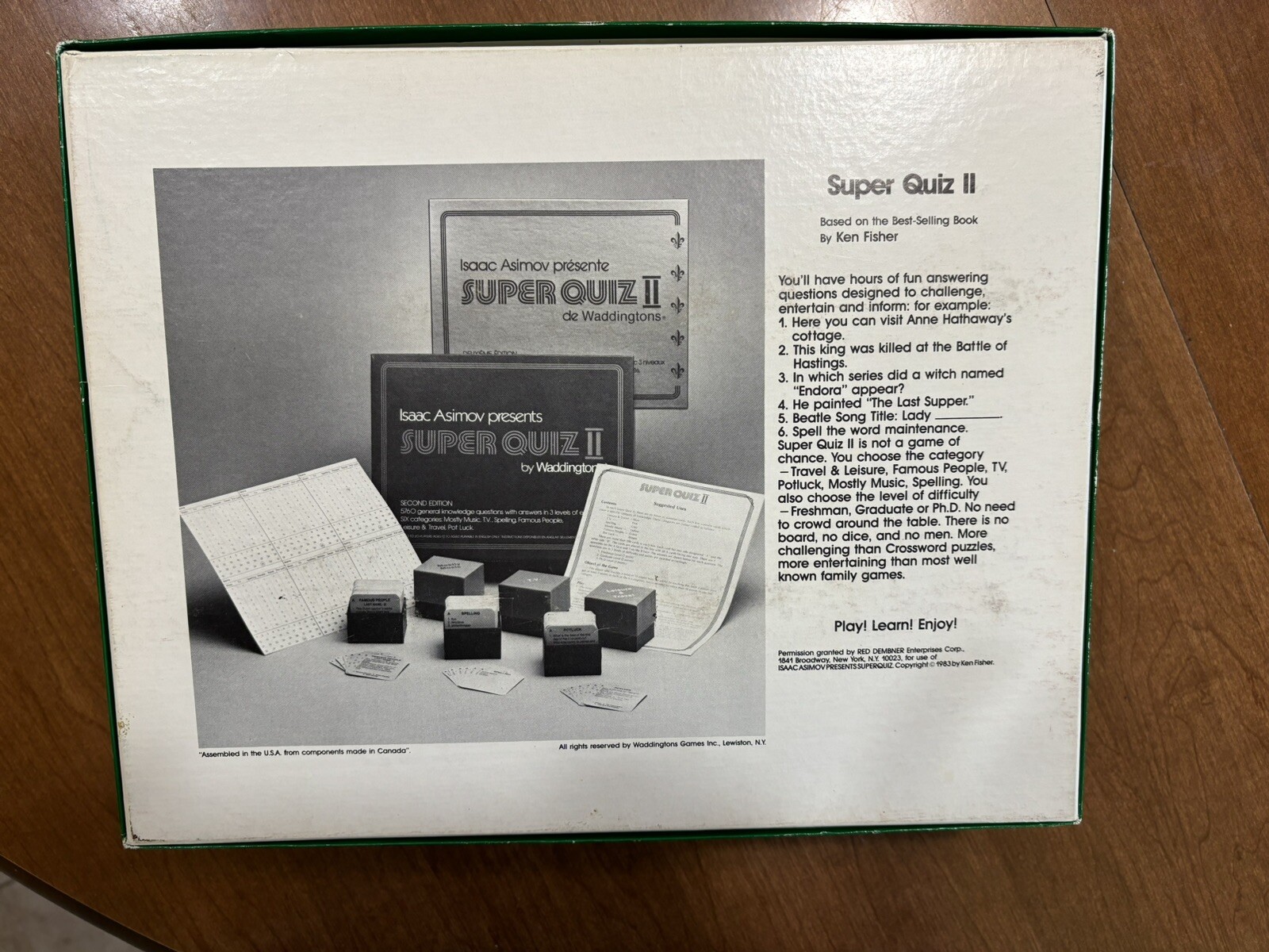 Isaac Asimov Presents Super Quiz II. Near Mint Condition.