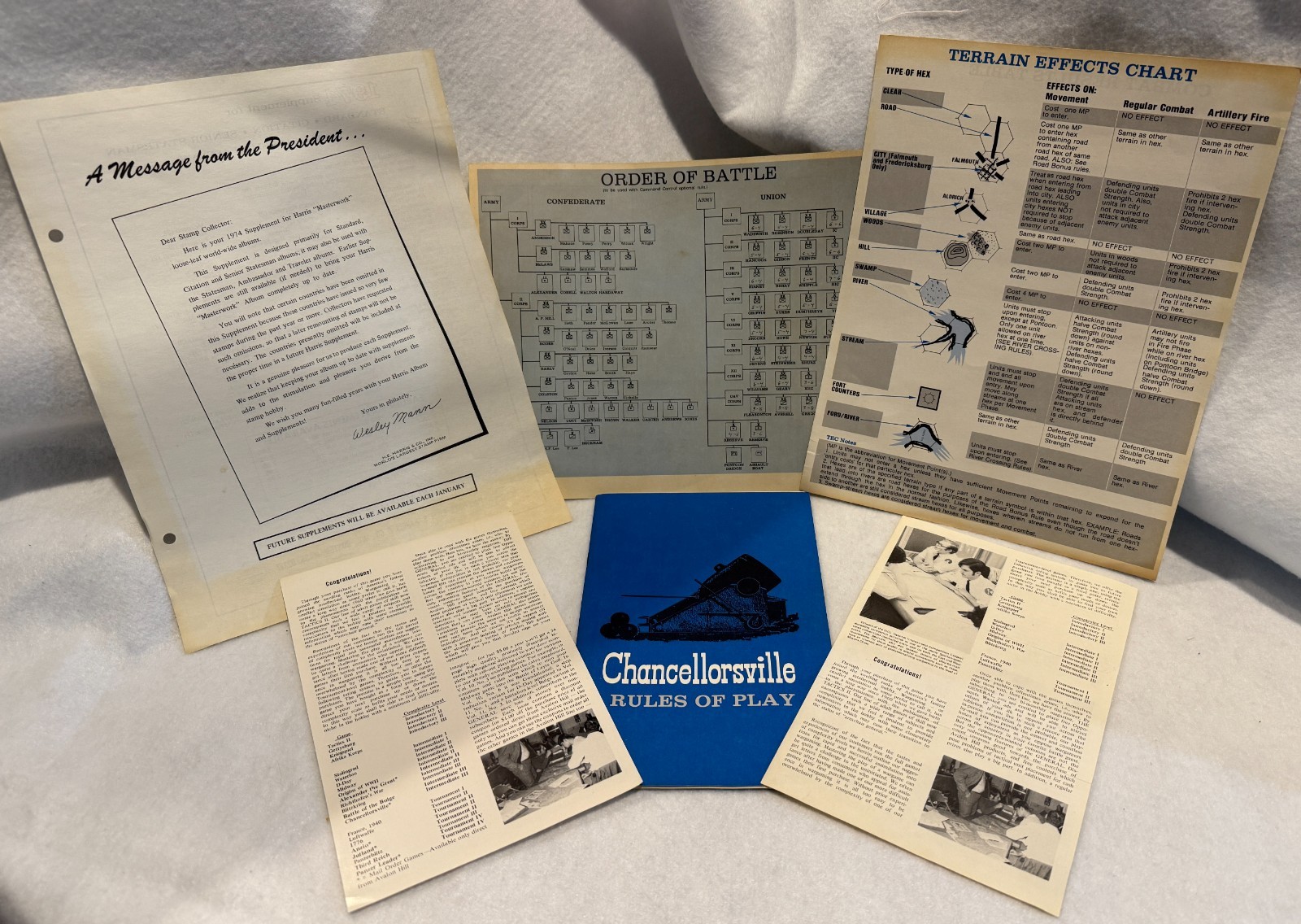 Chancellorsville Board Game LETTER American Civil War Some Unpunched 1974 2nd Ed