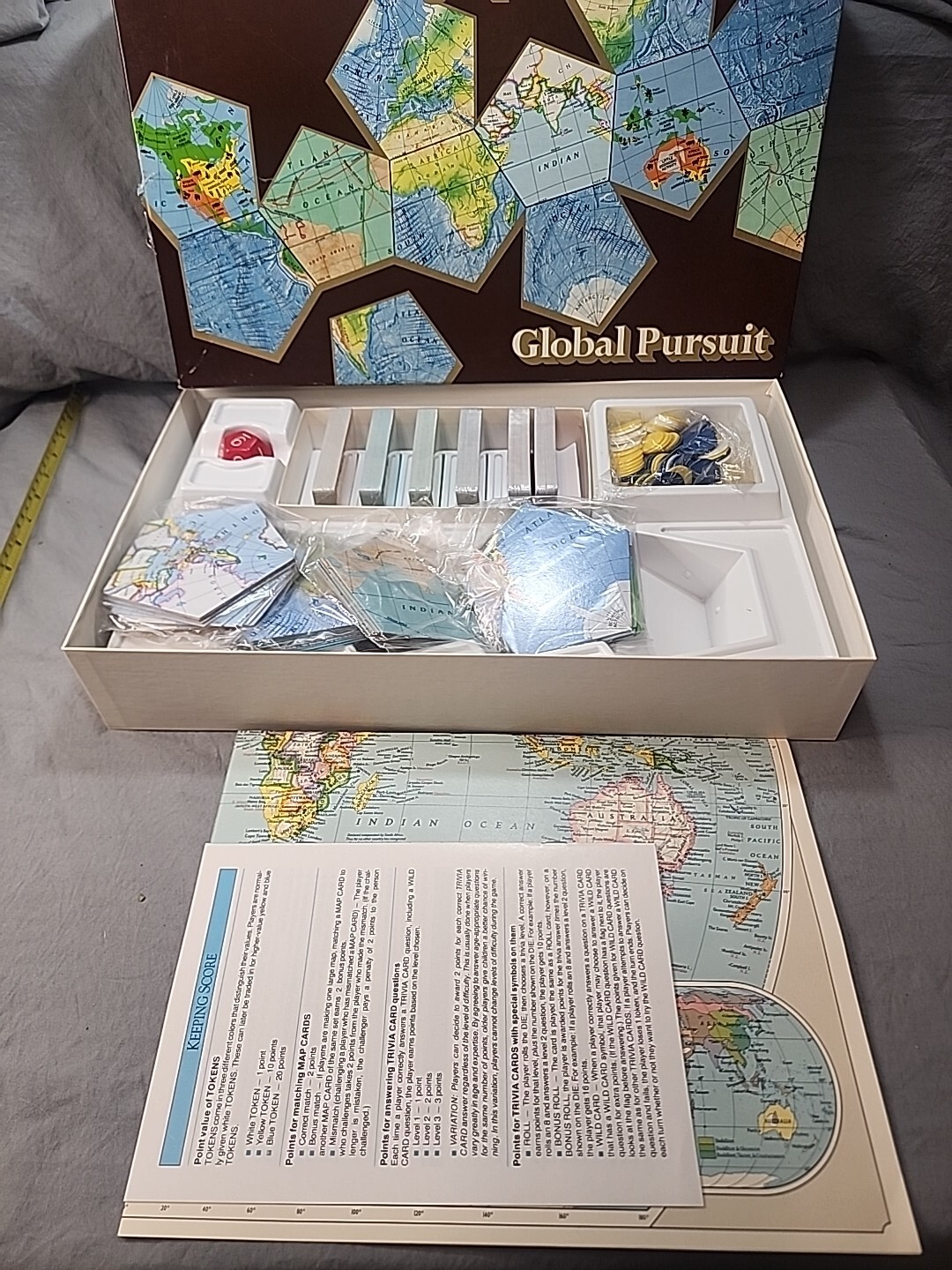Vintage National Geographic Global Pursuit 1987 Board Game (Opened Never Played)