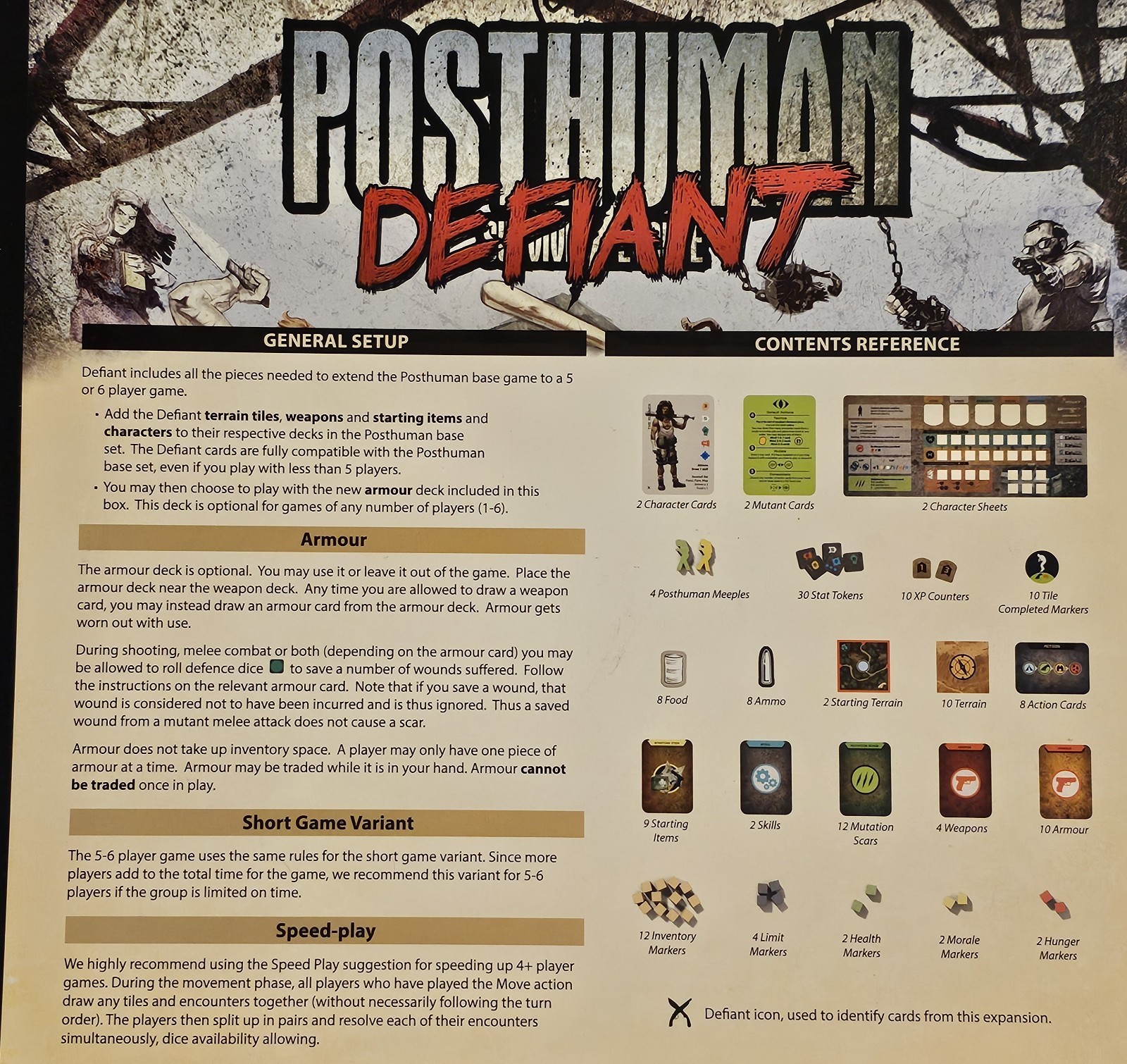Post Human Survive / Evolve Board Game W/ Defiant Expansion – Good Condition