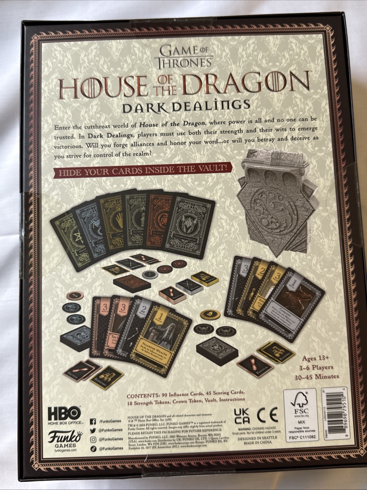 Game Of Thrones House Of Dragon Dark Dealings Board Game Funko Games