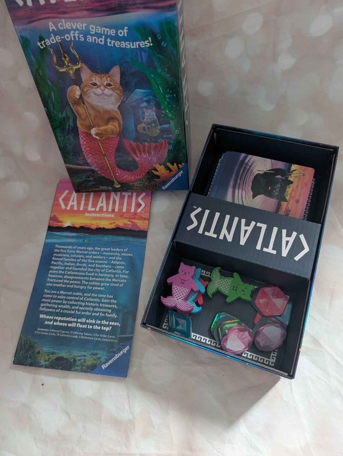 Ravensburger Catlantis Board Game Complete Cat Strategy Family Card Game 100%