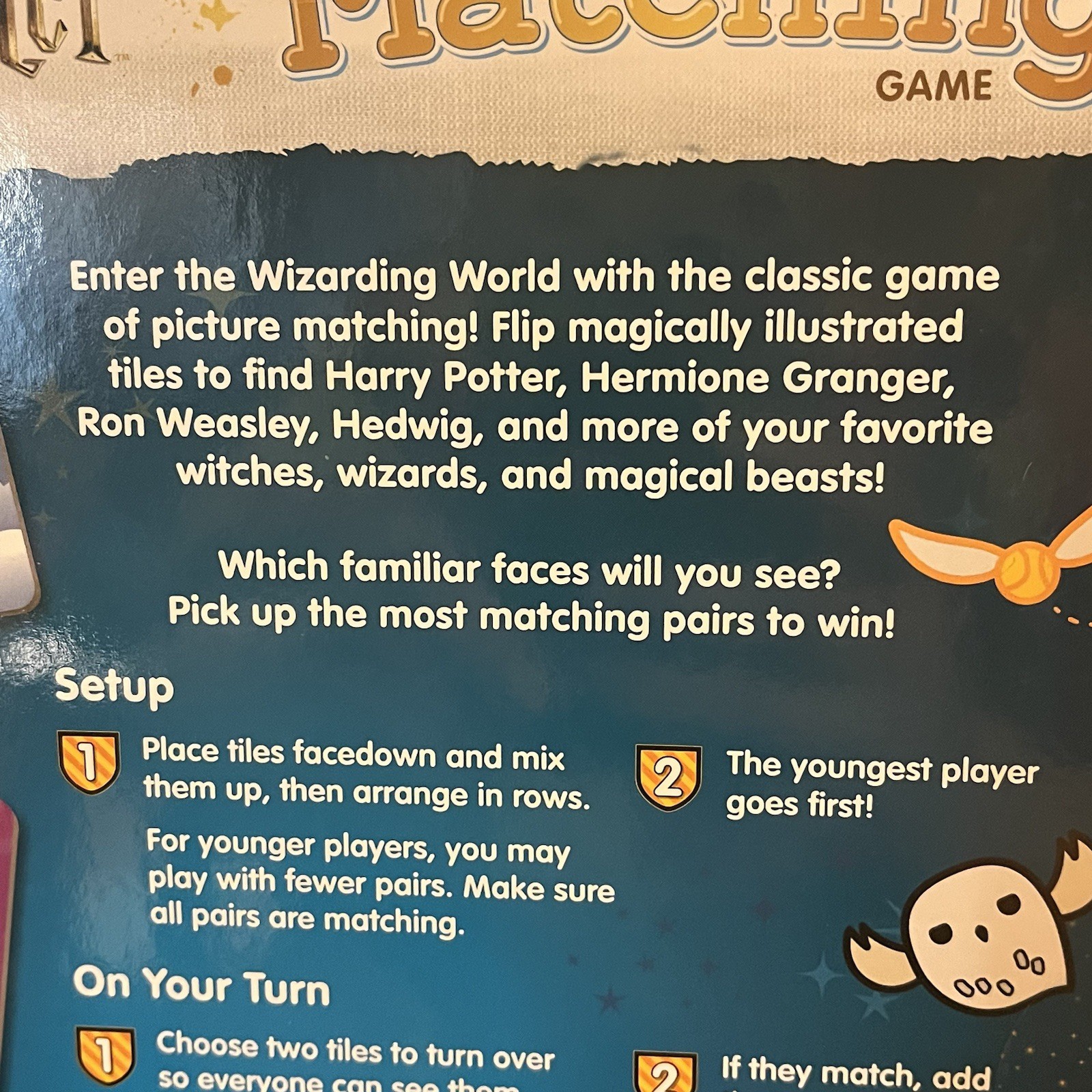 Harry Potter Matching Game Ages 6+ for 1 or more players by Wonder Forge New