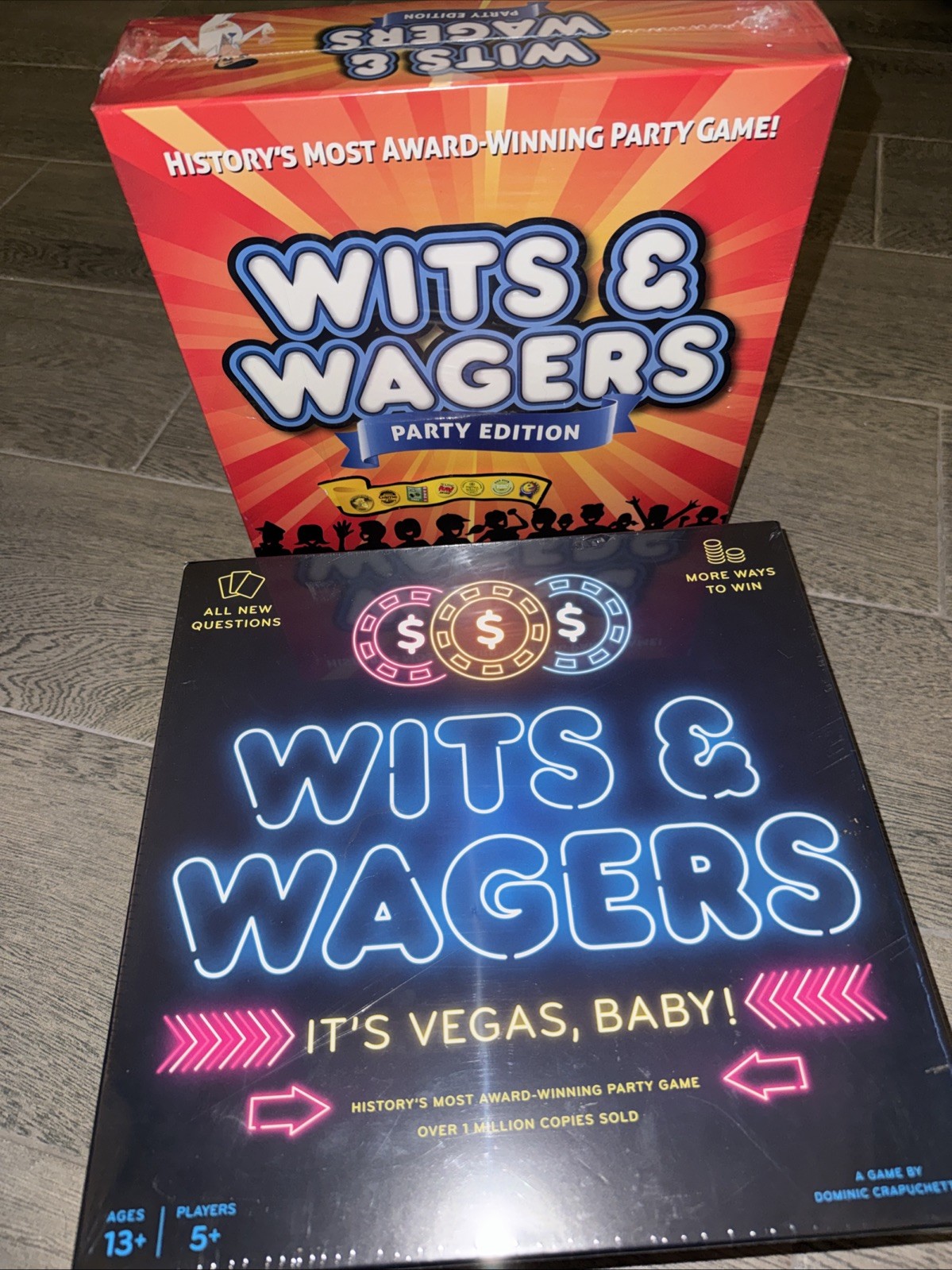NEW & SEALED ***** Wits And Wagers Board Game It’s Vegas Baby! & Party Edition