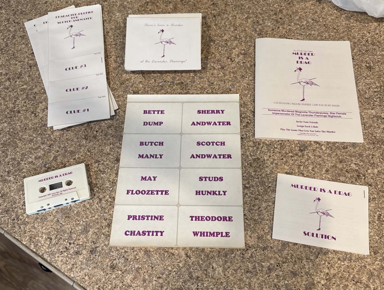 Murder Is a Drag (Queen) Murder Mystery Game Female Impersonator, 1987 RARE