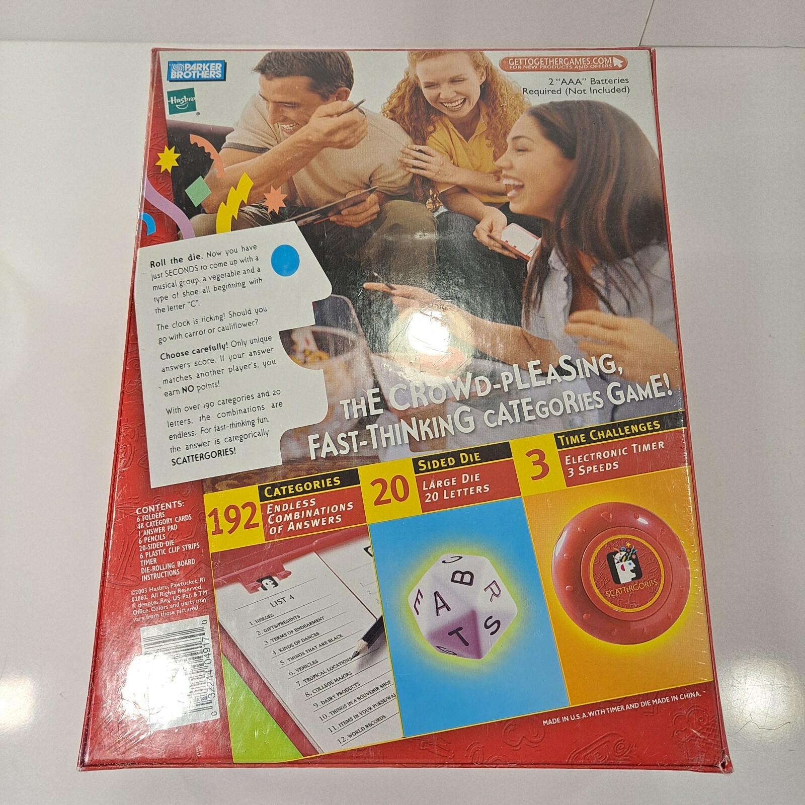 The Game Of SCATTERGORIES New FACTORY SEALED BOX Hasbro Board Game