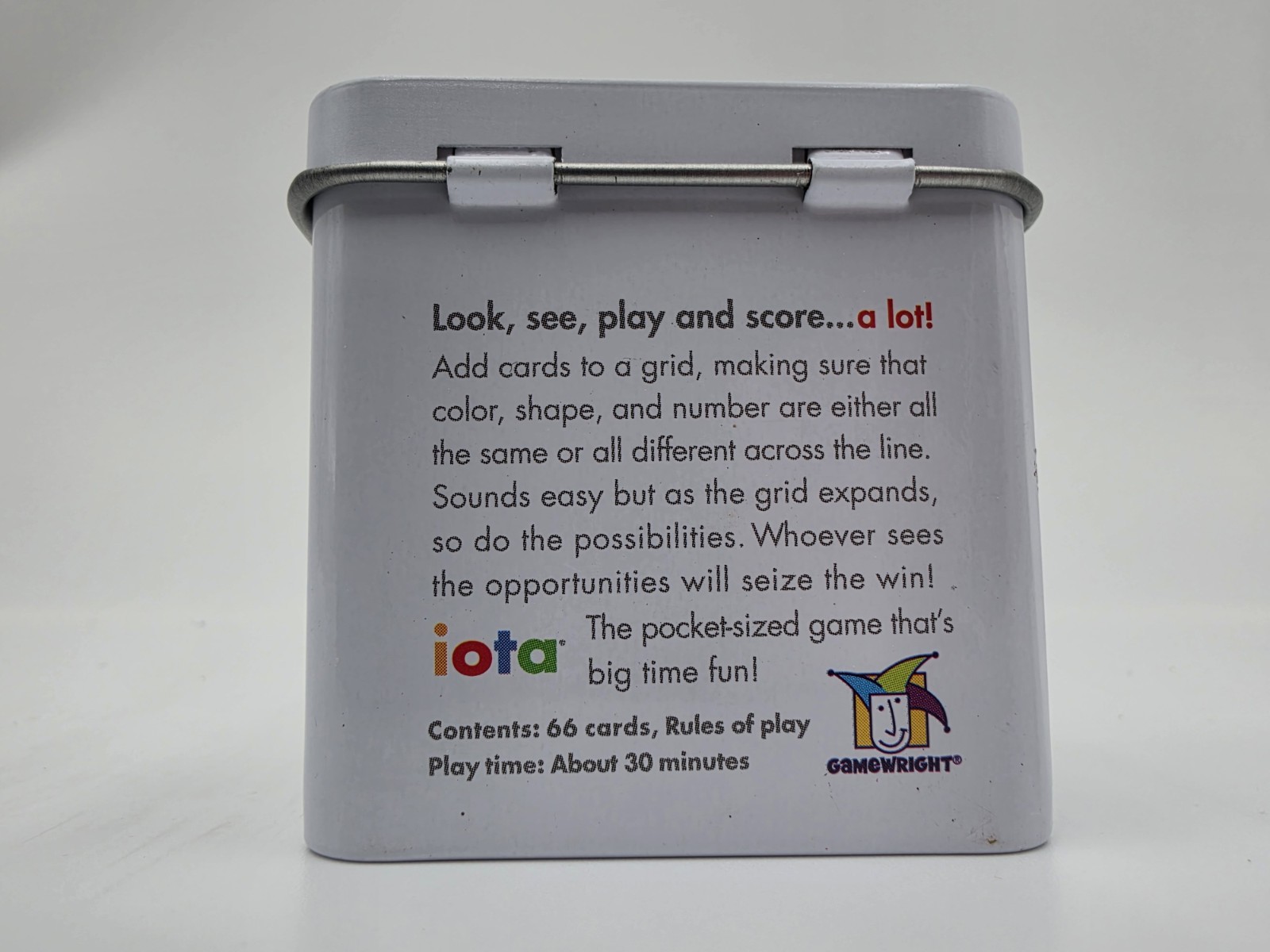 Iota The Great Big Game In The Teeny-Weeny Tin Gamewright 2012 Complete