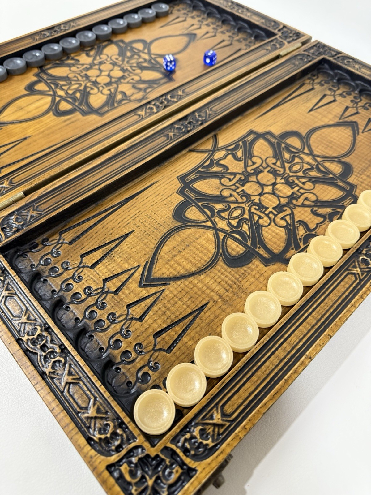 Handmade Spider Wooden Backgammon Set