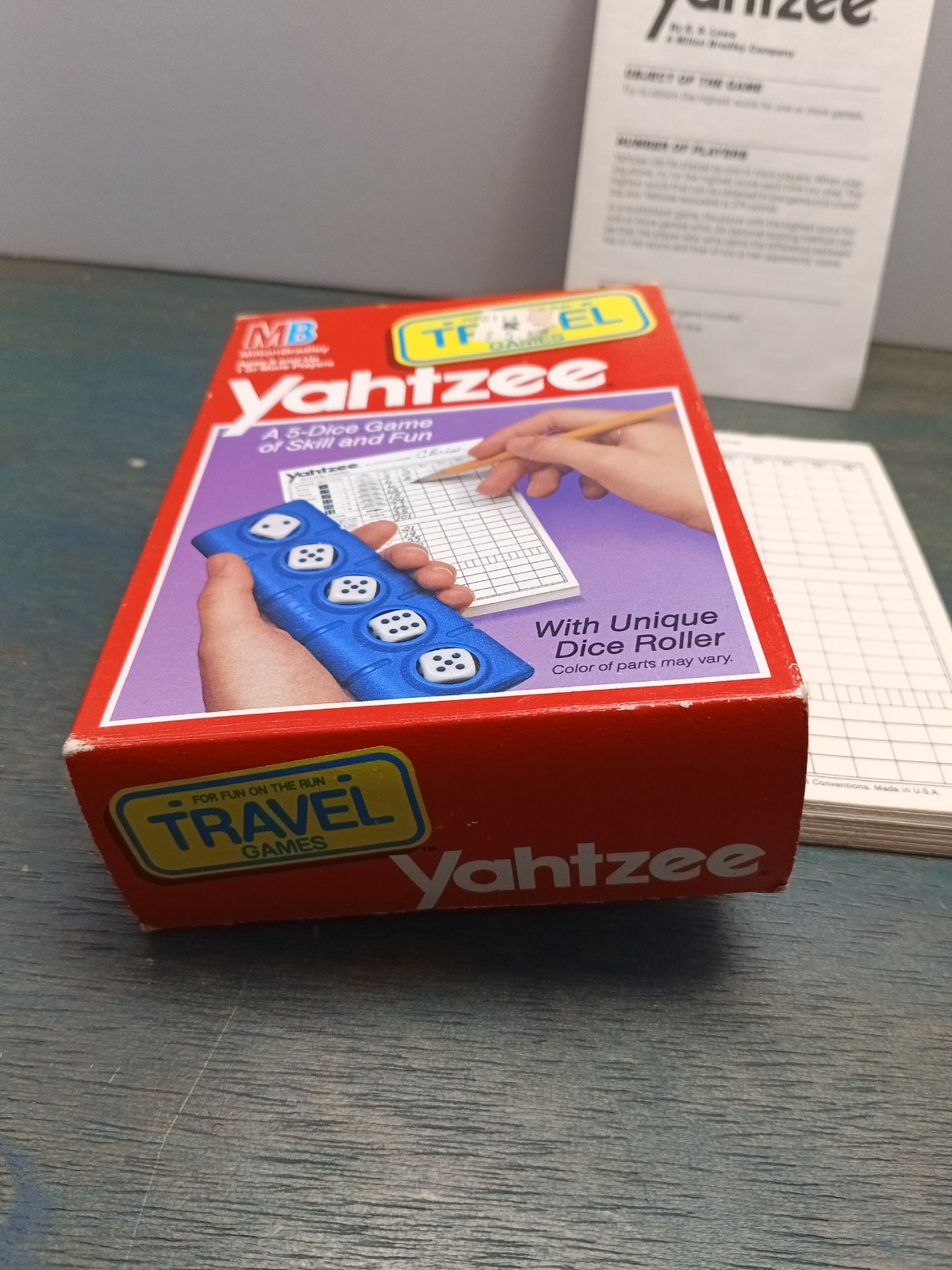 VTG 1989 Yahtzee Travel Game by MB Milton Bradley Age 8 & Up 1 or more players