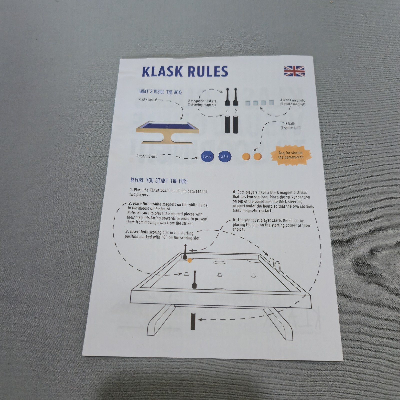 KLASK AN EPIC MAGNETIC BATTLE GAME IN BOX COMPLETE UPGRADED PLEASE READ