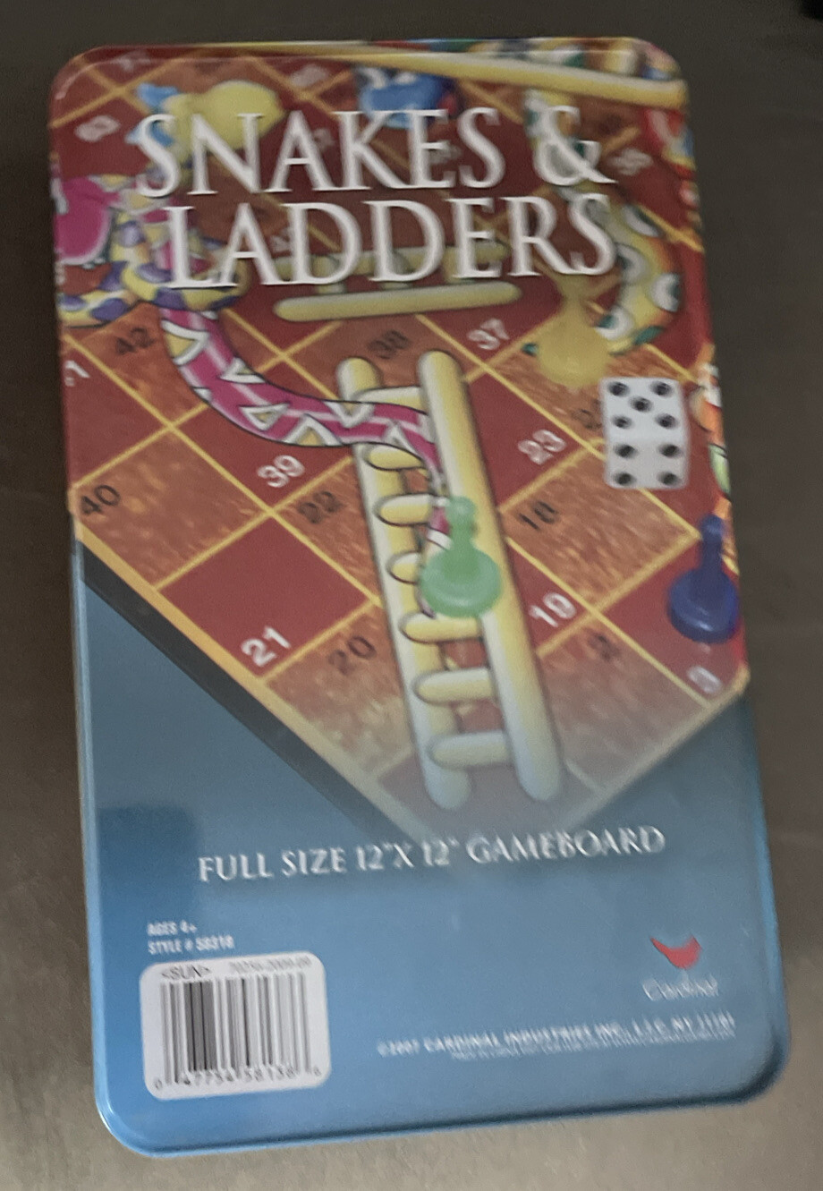 Cardinal Classic Games Snakes and Ladders in Tin Container
