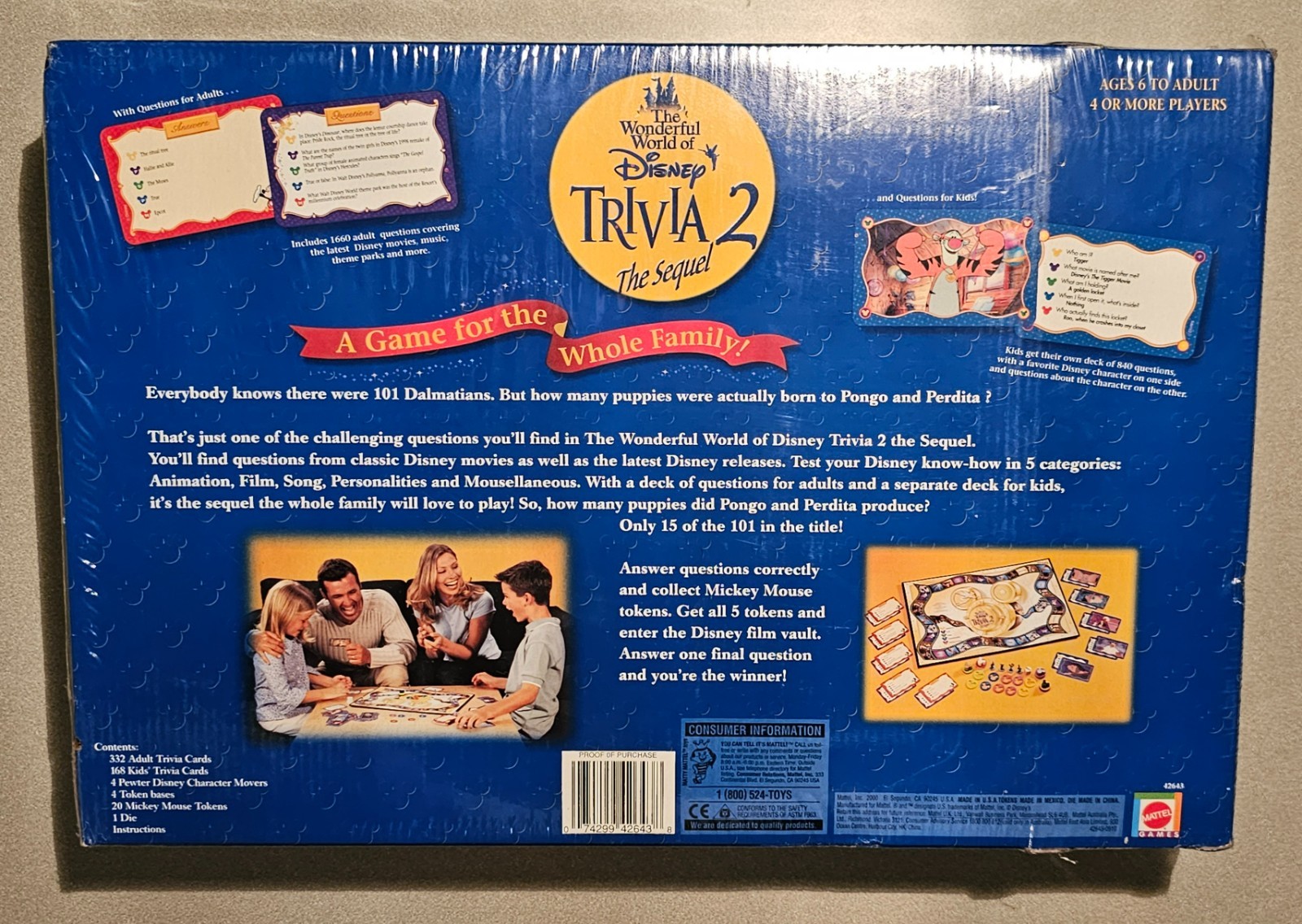 The Wonderful World of Disney Trivia 2: The Sequel Game by Mattel New Sealed