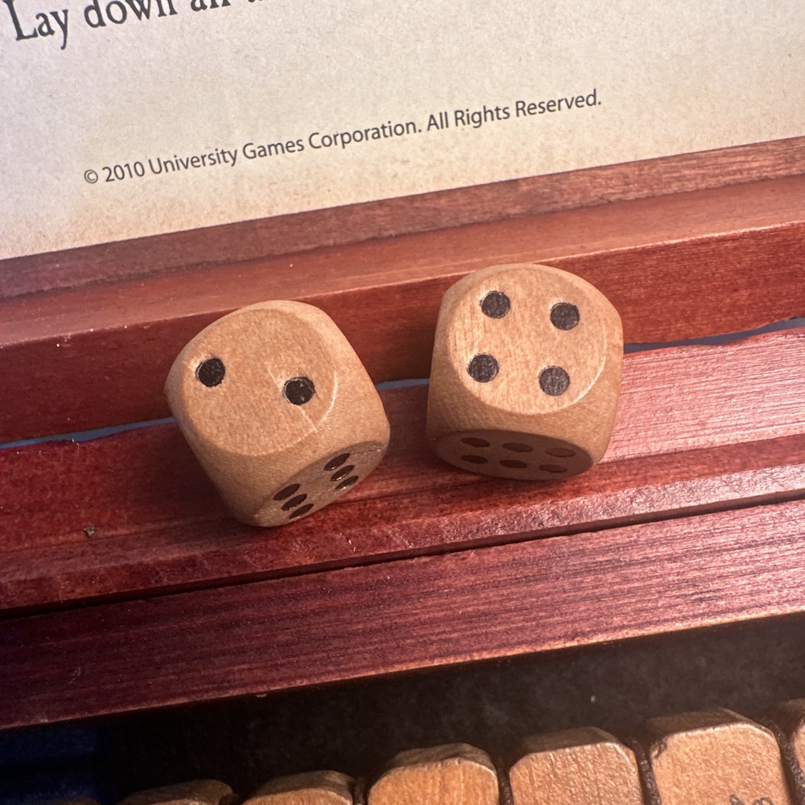 Line Etched Box Vintage Shut The Box Front Porch Board Game W/ Dice 2010
