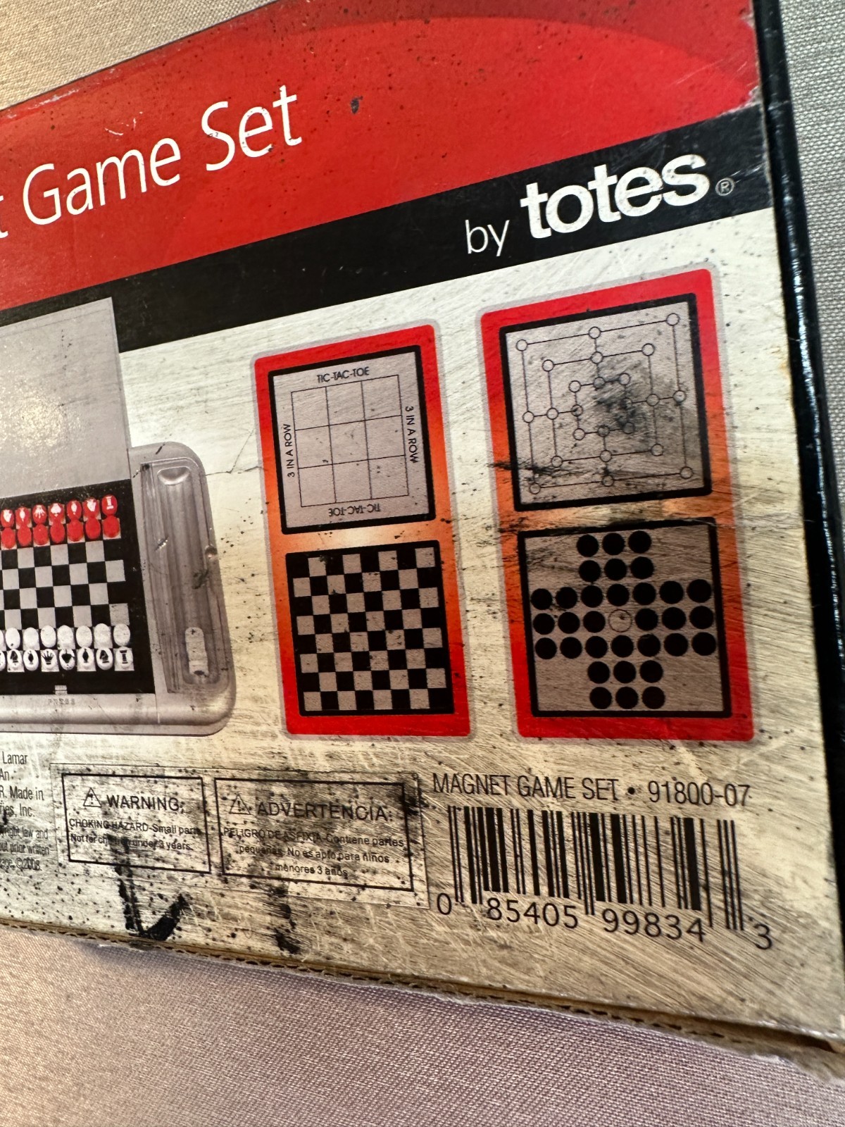 Totes 5-in-1 Magnet Travel Game Set Chess Checkers Solitaire Tic Tac Toe