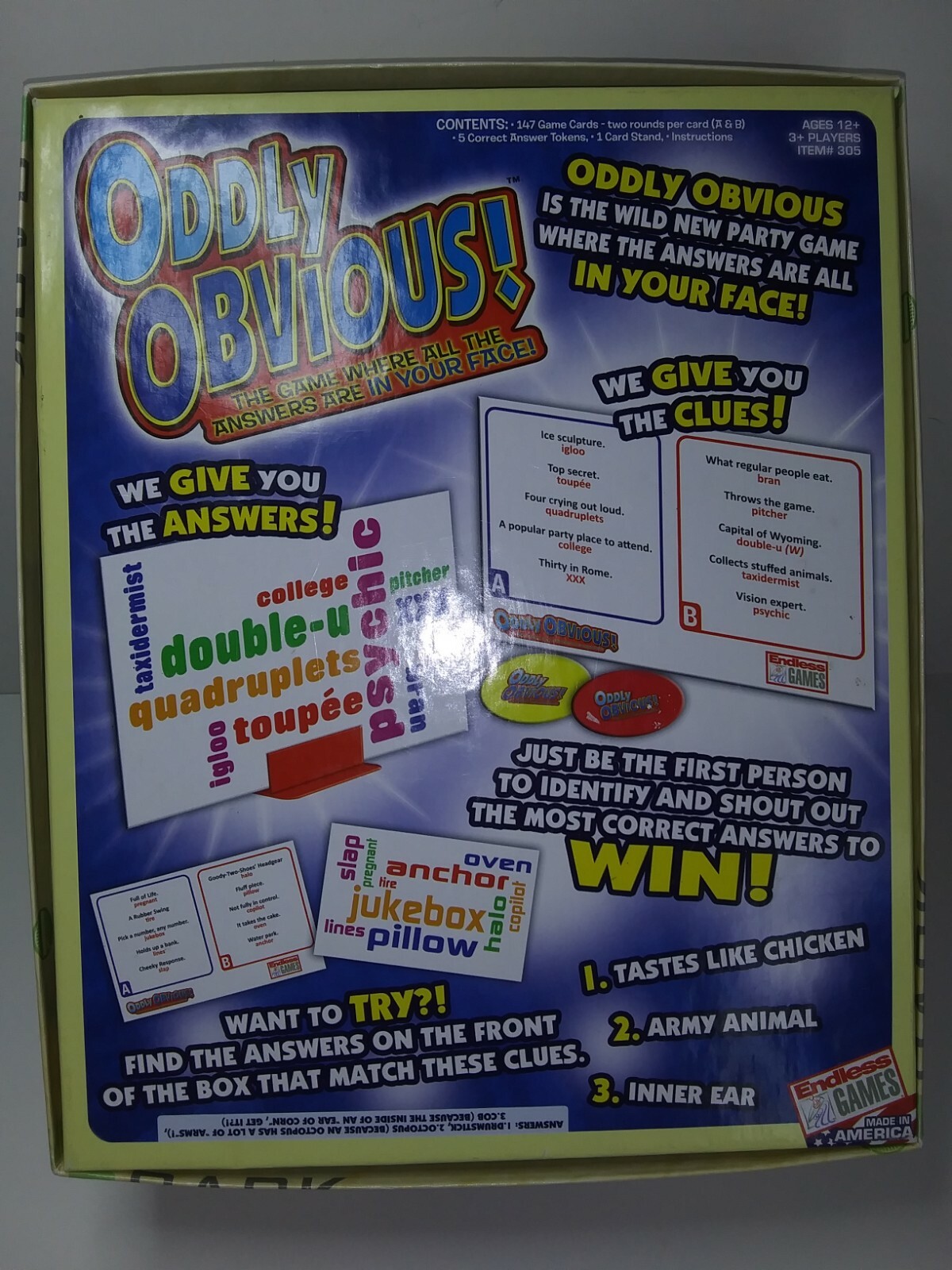 Endless Games Oddly Obvious! Card Game Fun Party Game Age 12+. 3 or more Players