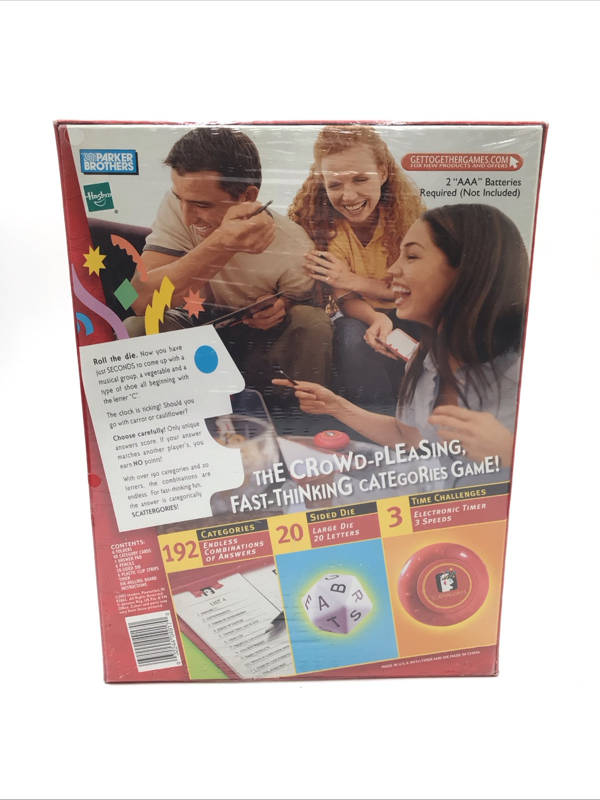 The Game of Scattergories (2003) Parker Brothers Hasbro – Vintage Sealed NEW