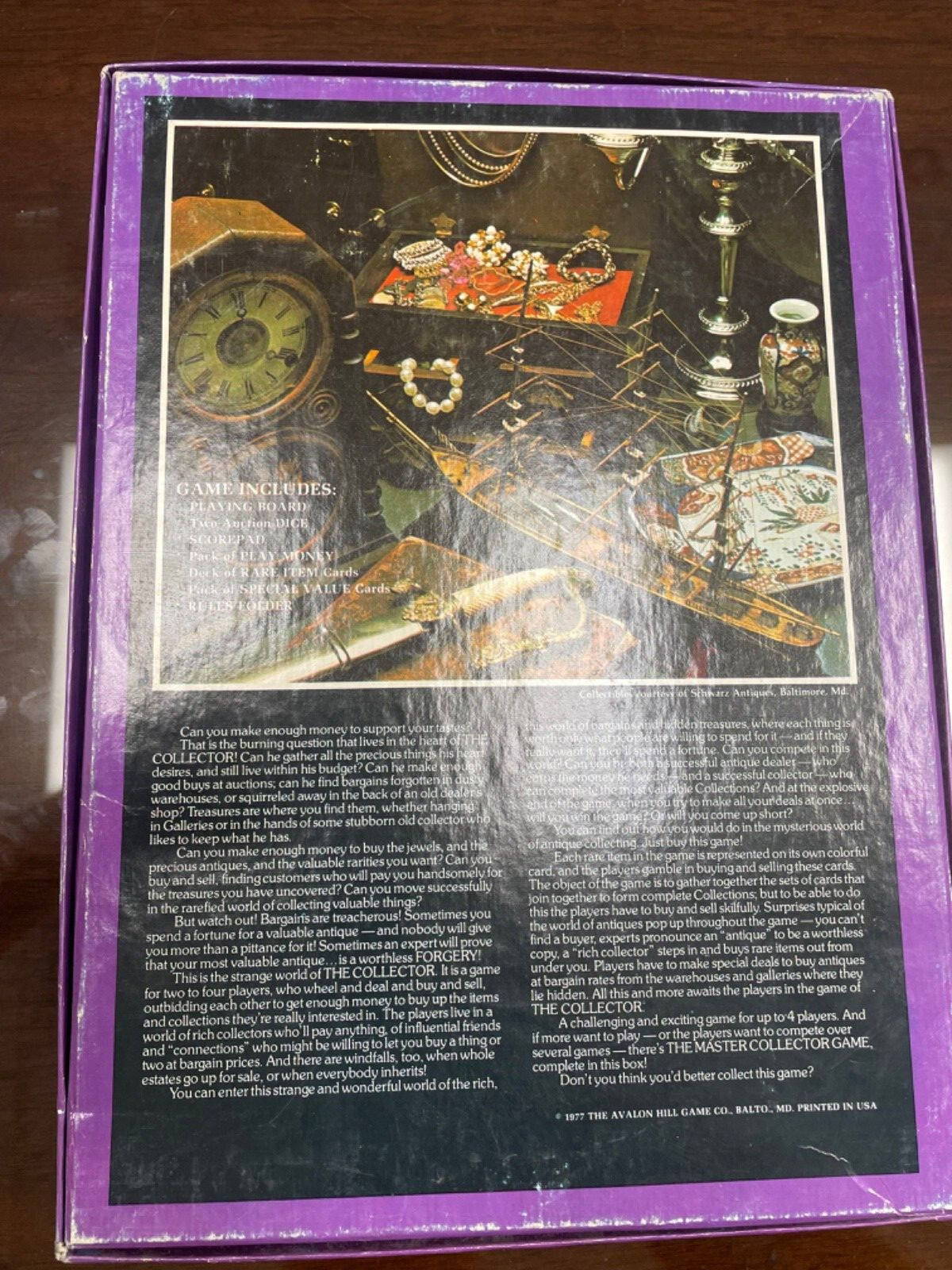 Avalon Hill THE COLLECTOR (1977); 100% complete, XC