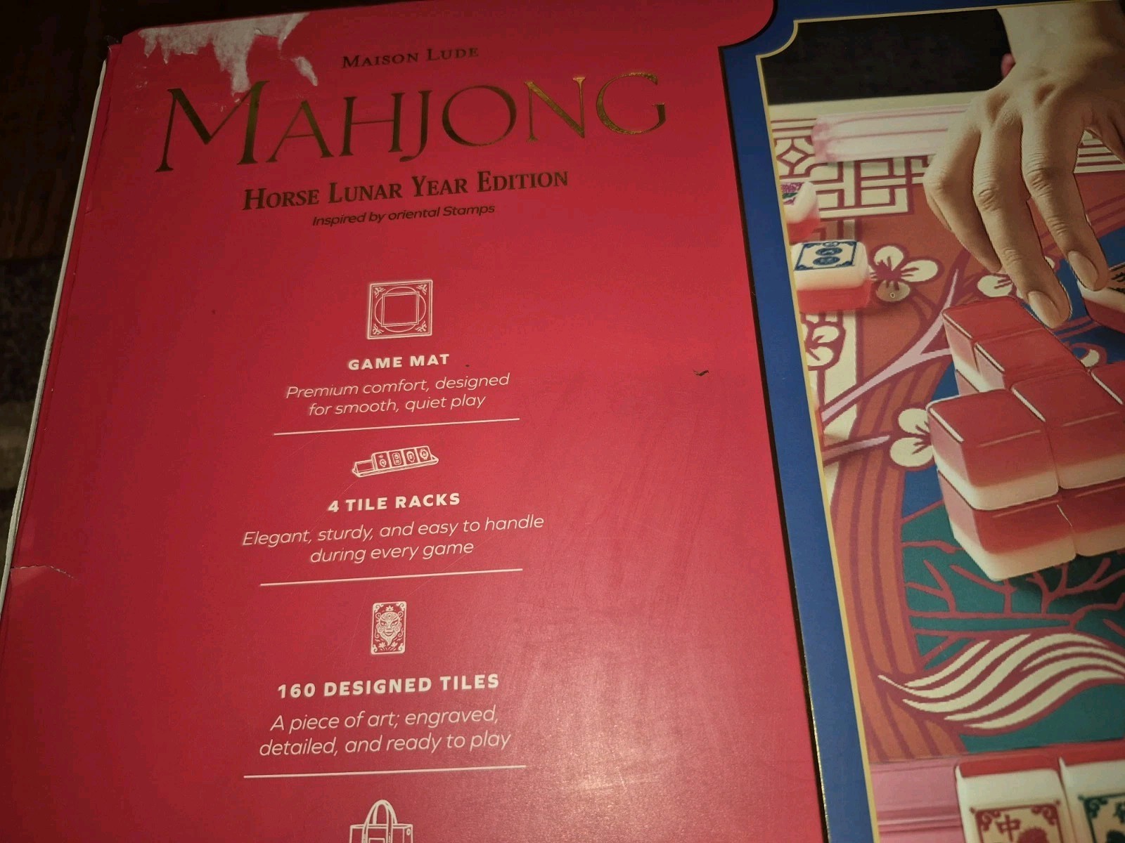 NEW Maison Lude Deluxe Acrylic HORSE LUNAR YEAR EDITION Mahjong Starter Set