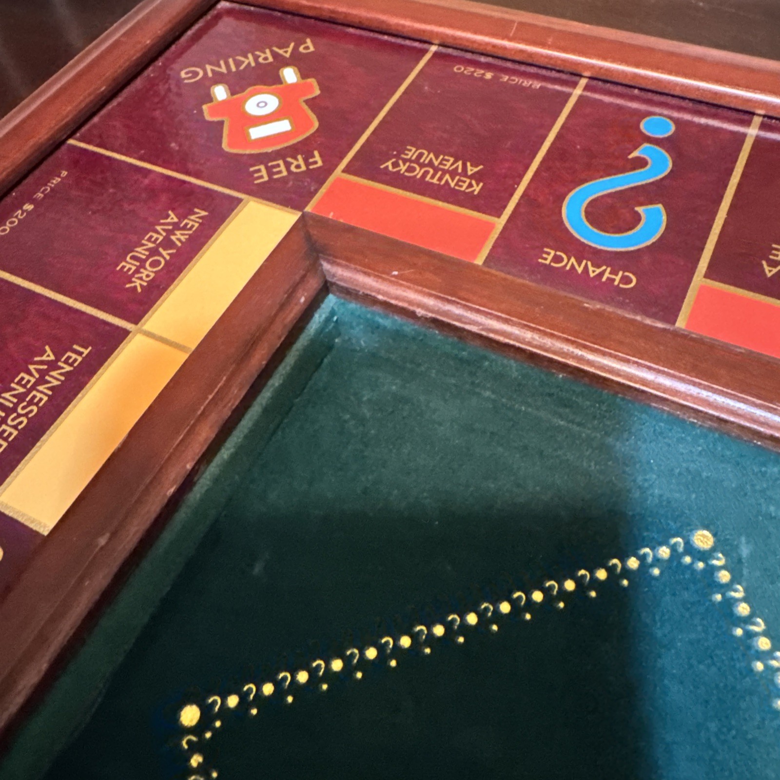 Monopoly Collector’s Edition Franklin Mint Wood Game Board w/ Standard Pieces